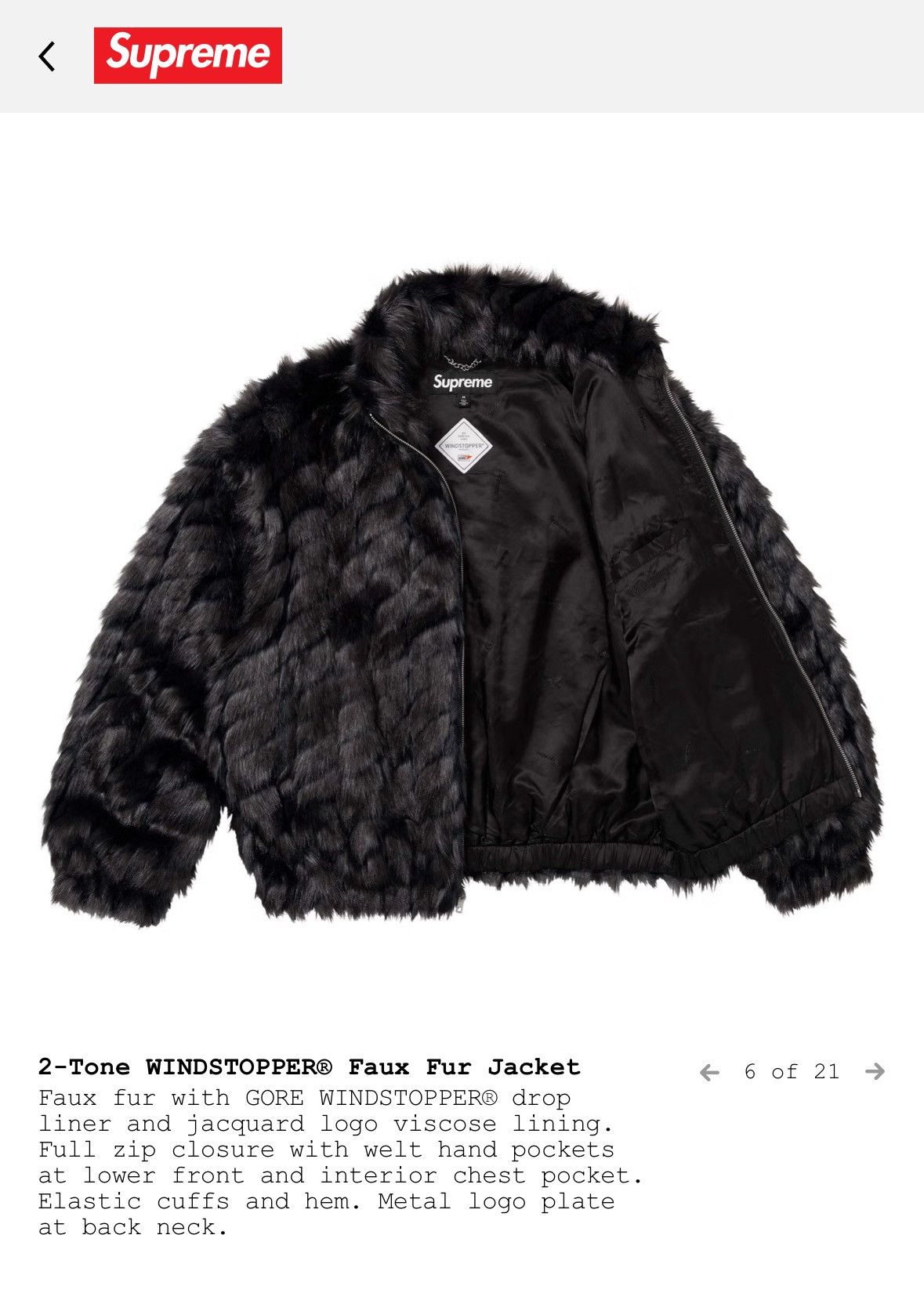 Supreme Supreme Faux Fur 2-Tone Windstopper Jacket SS25 Size US M / EU 48-50 / 2 - 4 Thumbnail