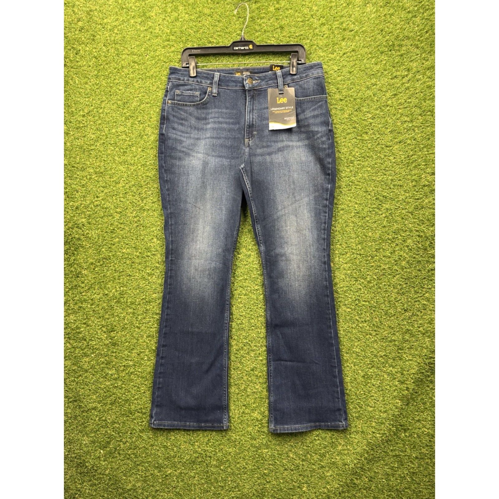 Lee Lee Bootcut Jeans Womens 14 Dark Wash Denim Mid Rise Stretch Work NWT Size 24" / US 00 / IT 34 - 2 Thumbnail
