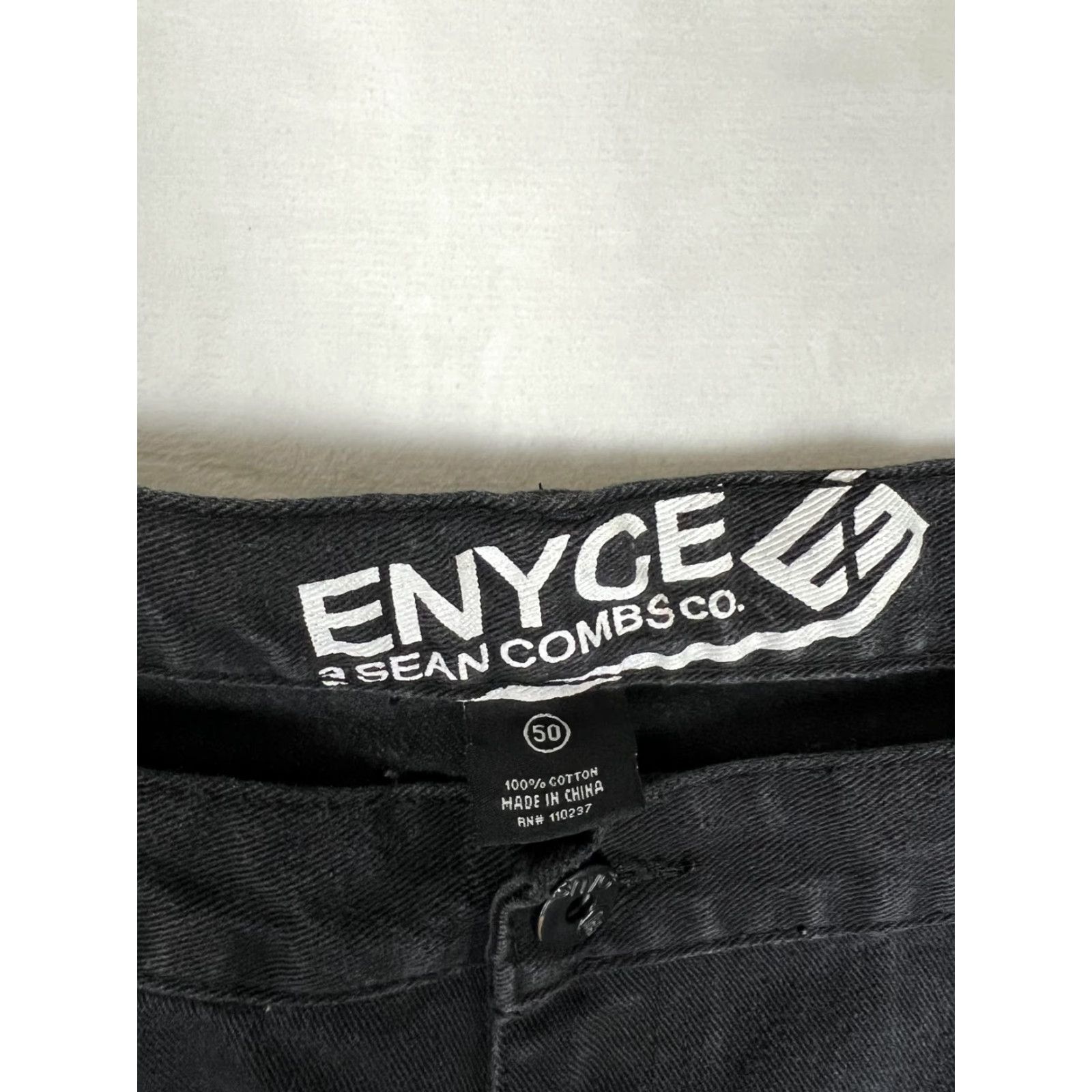 Enyce VTG Enyce Jeans Mens 48x34 Black Straight Leg Denim Sean Combs Co Y2K Hip Hop Jeans Mens Black 50 Inseam Dark Wash Pockets Cotton Zip Five-Pocket Mens Size US 32 / EU 48 - 3 Thumbnail