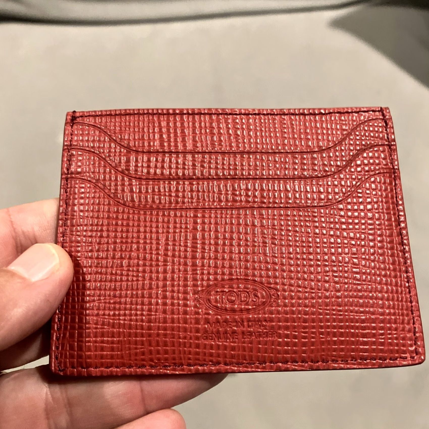 J Brand Tod's Men's Card Holder Case Leather Red Burnt Orange Color Wallet Card Holder/Case Men Leather Tod's BRAND NEW Size ONE SIZE - 3 Thumbnail