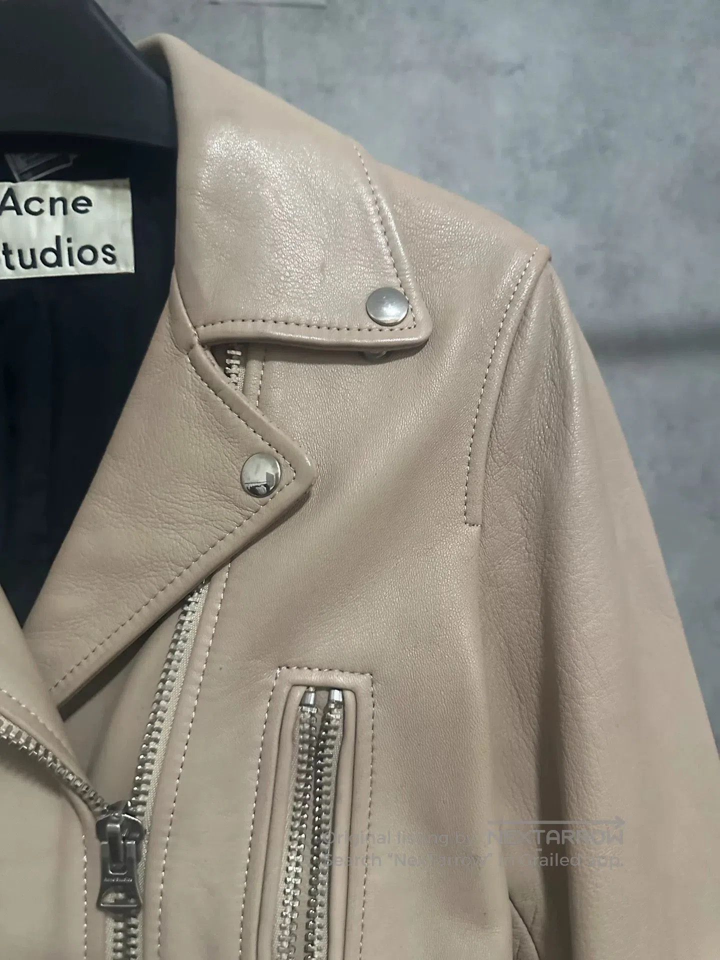 Acne Studios beige leather pilot jacket by Acne Studios. Size S / US 4 / IT 40 - 3 Thumbnail