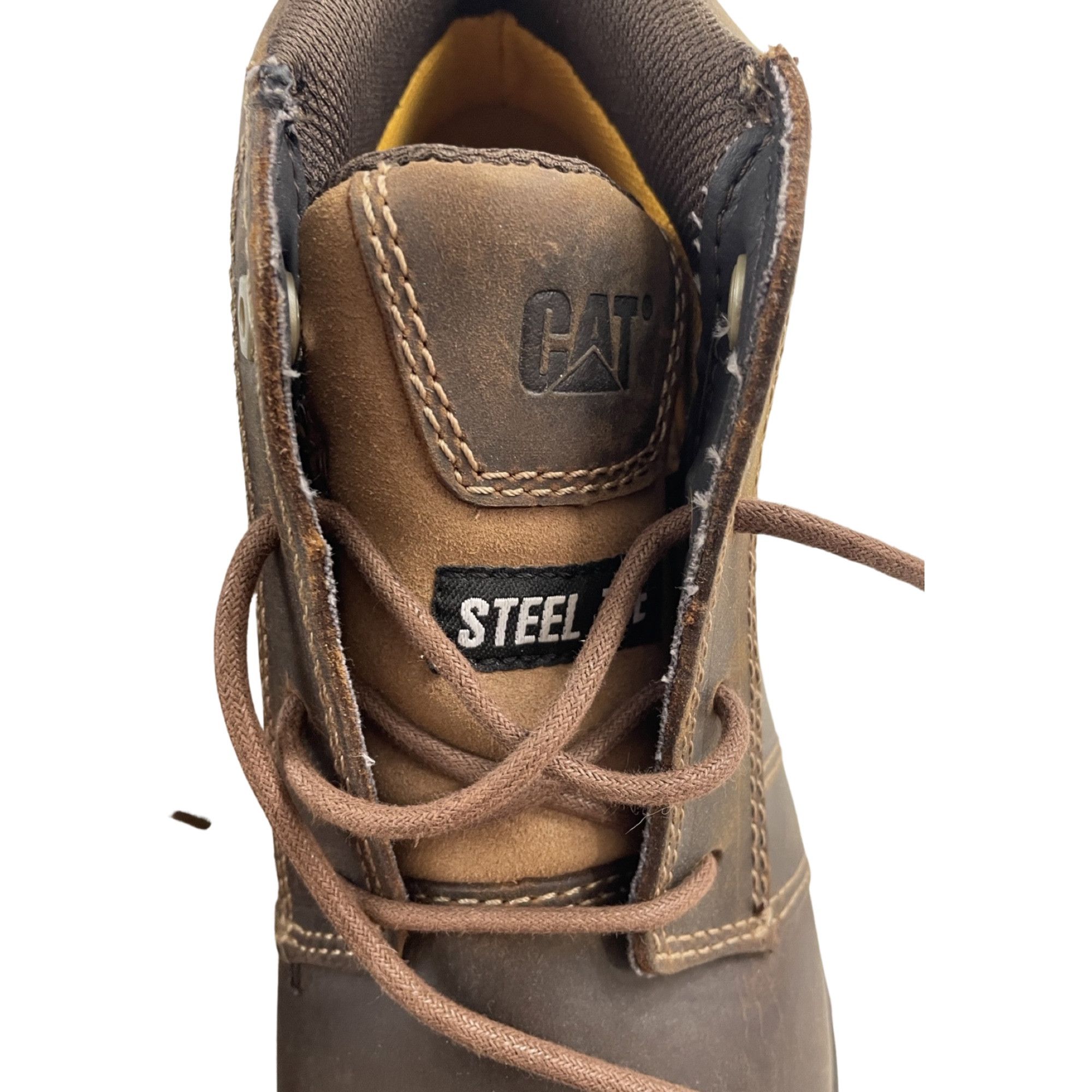 Caterpillar CAT Caterpillar Mens Brown Steel Toe Work Boots Size US 10.5 / EU 43-44 - 4 Thumbnail