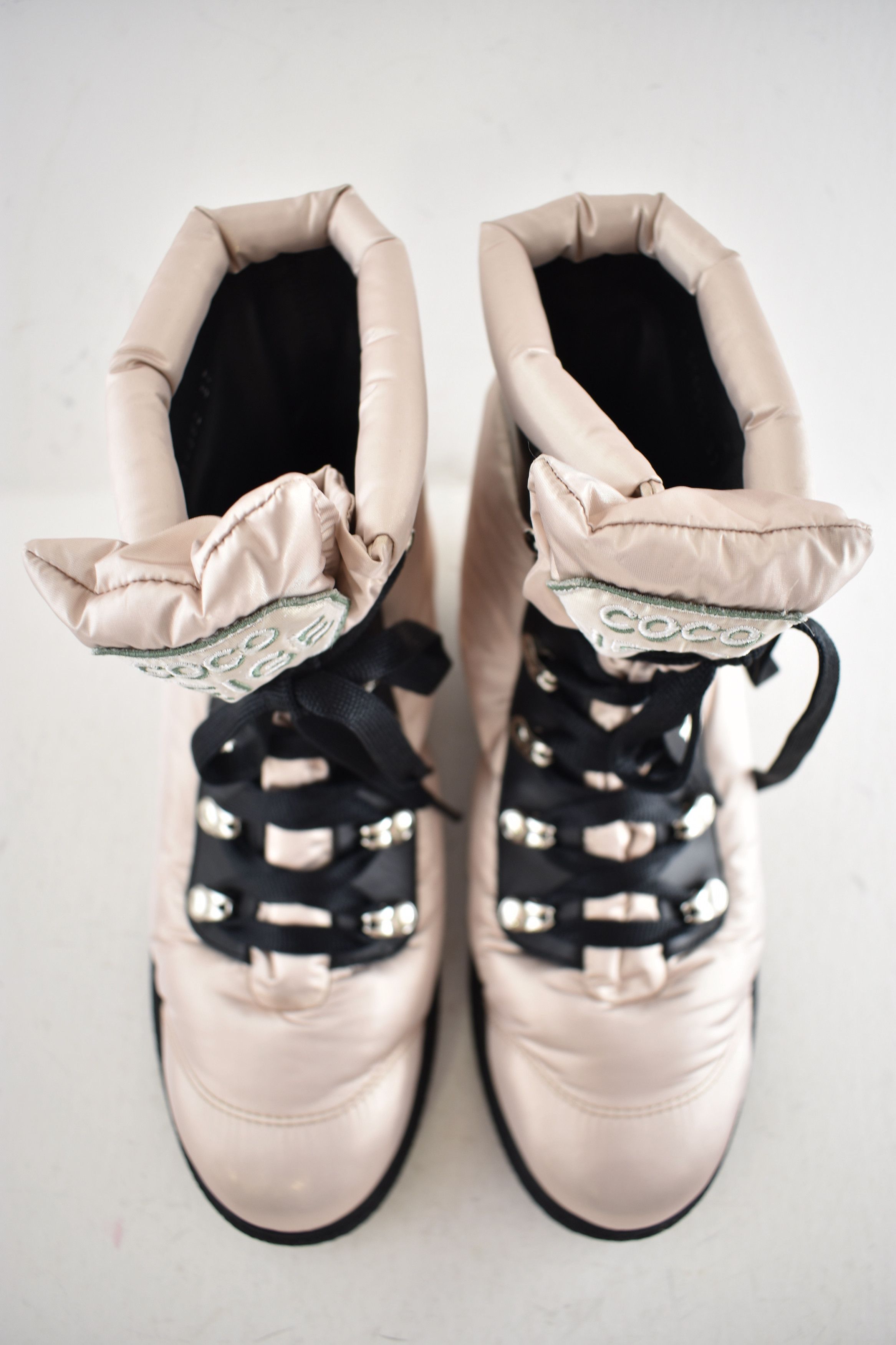Chanel 18B Coco Neige Black Snow Winter Lace Up Tie Combat Boots 42 Size US 12 / IT 42 - 10 Thumbnail