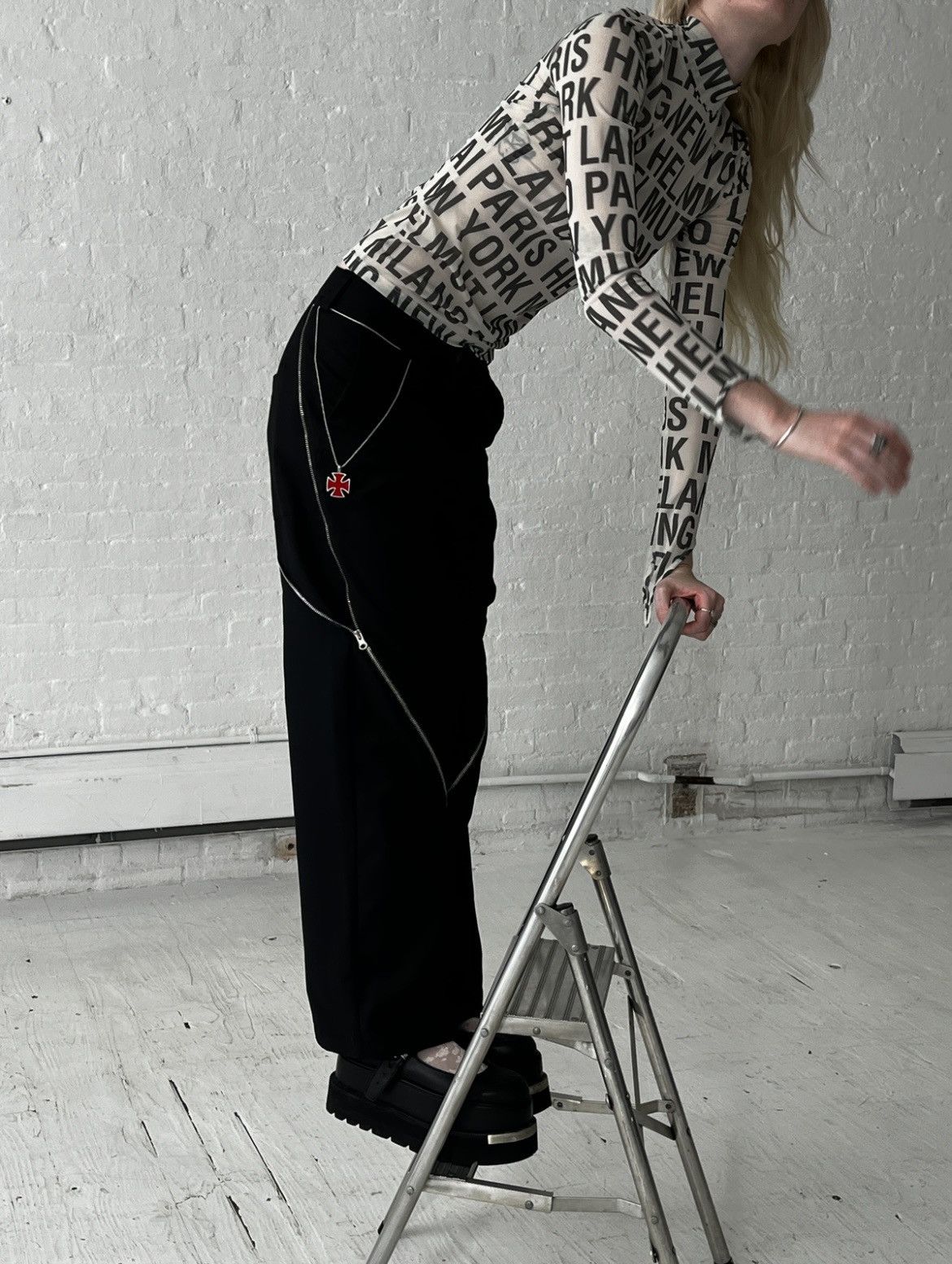 Other Futuristic Wide Leg Zipper Pants (unisex) Size US 28 / EU 44 - 3 Thumbnail