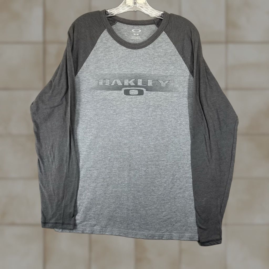 Oakley Oakley Mens T Shirt Baseball Style 90s Graphic Print Gray Crew Neck 3/4 Sleeve Regular Fit Medium Size US M / EU 48-50 / 2 - 1 Thumbnail