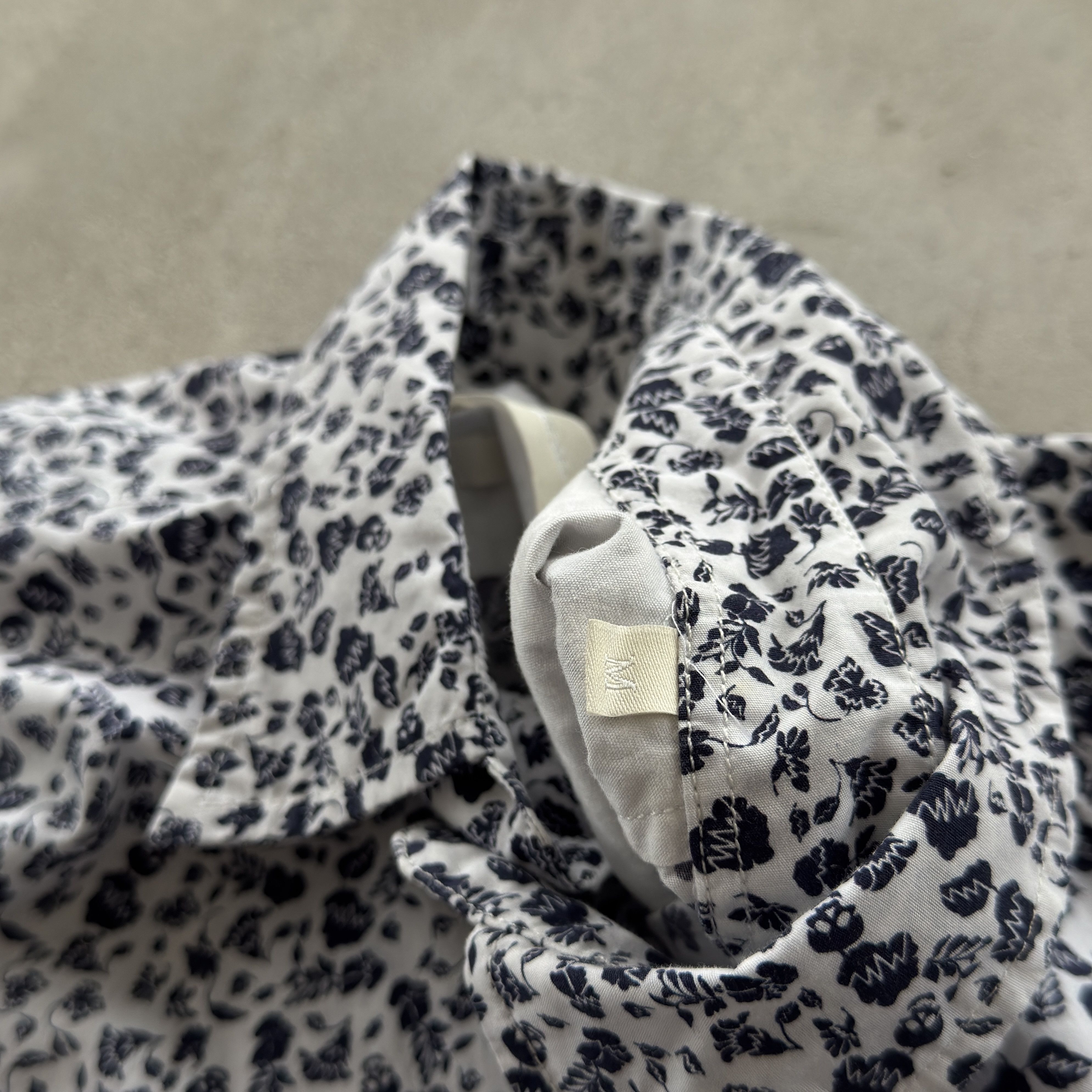 Diesel Diesel Slim Fit Shirt Skull Floral Pattern White Blue Size US M / EU 48-50 / 2 - 6 Thumbnail