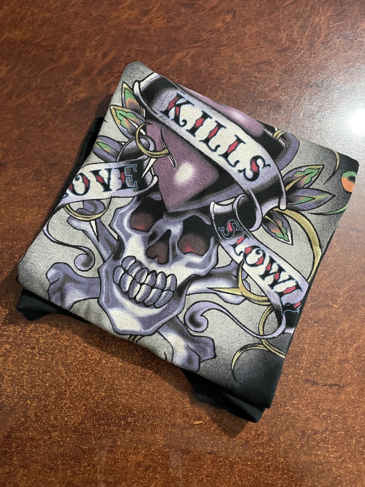 Ed Hardy Vintage Y2K Ed Hardy Black Violet Tee over print T-shirt Size US M / EU 48-50 / 2 - 1 Thumbnail