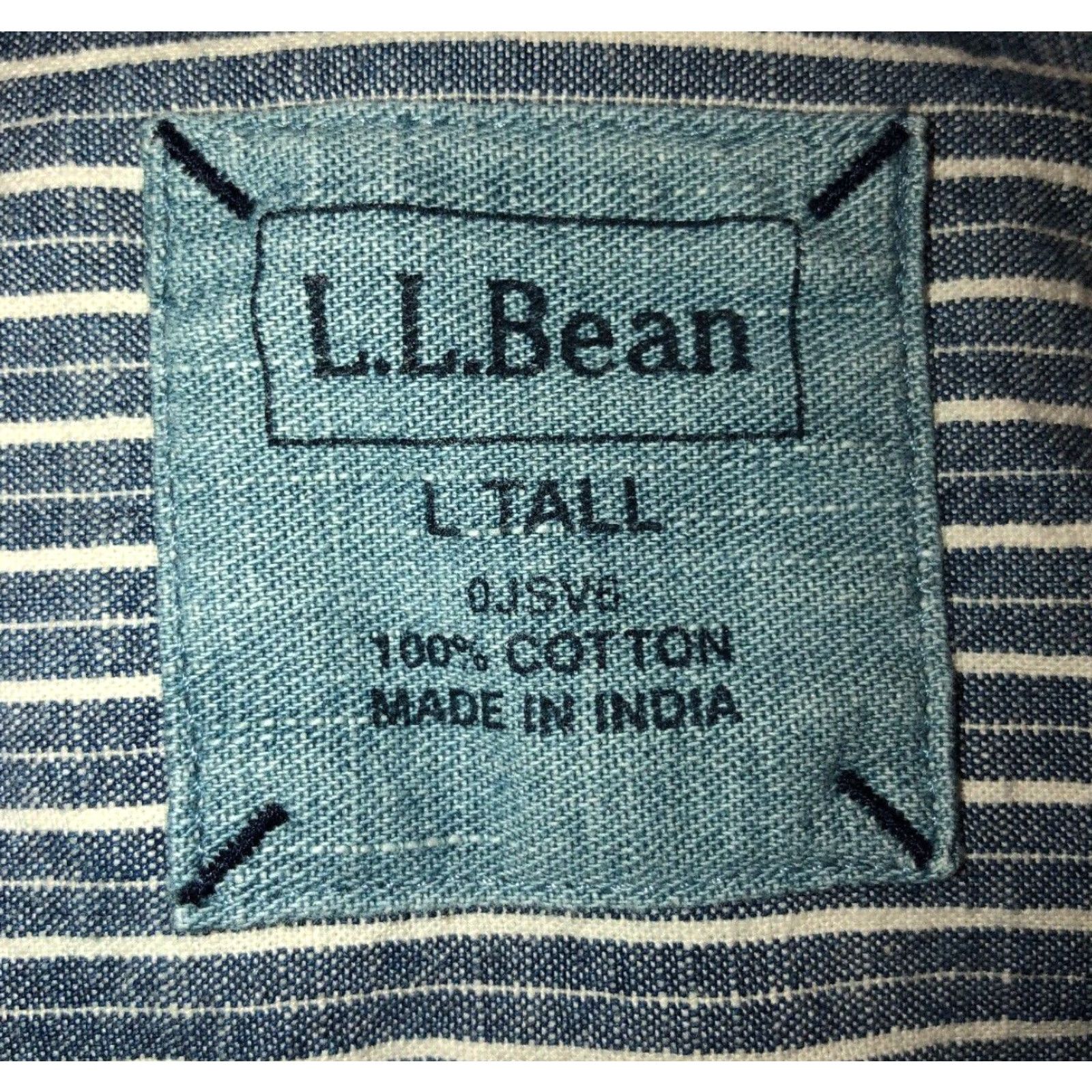 Vintage VINTAGE L.L. Bean Men's Long Sleeve Button-Up Shirt Big & Tall Size L Blue Striped Size US L / EU 52-54 / 3 - 5 Thumbnail