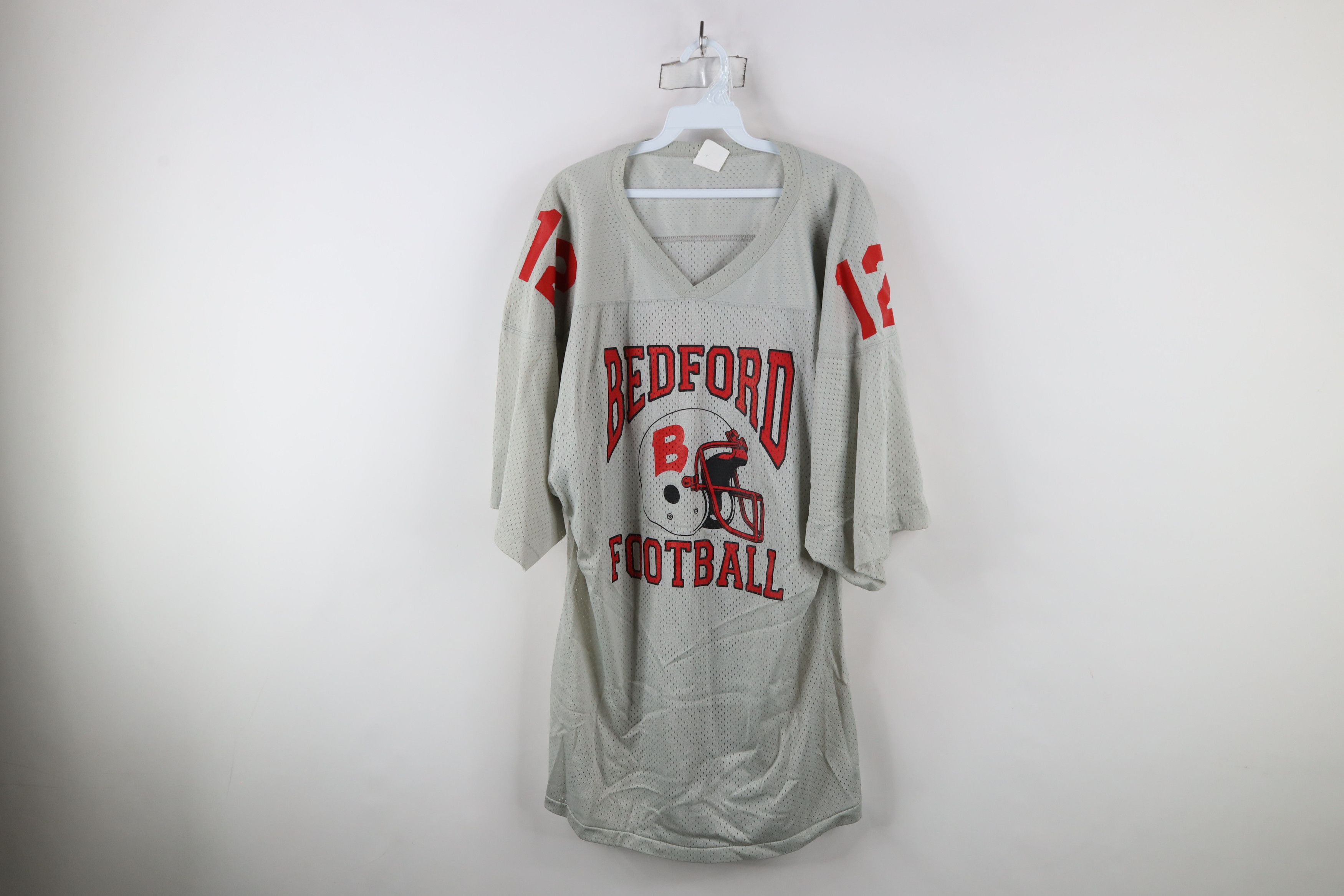 Vintage Vintage 90s Bedford Football Mesh Football Jersey Gray USA Size US XL / EU 56 / 4 - 1 Thumbnail