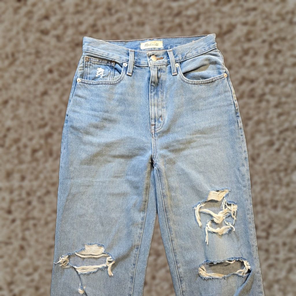 Madewell Madewell Jeans Women Baggy Straight High Rise Distressed Blue 5-Pocket Denim Size 25 90s Womens Size 42" / US 20 - 1 Thumbnail