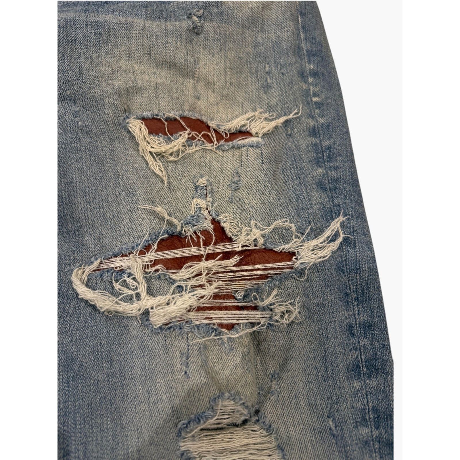 Amiri Amiri Clay Brown Side Logo Light Wash Jeans Size US 40 / EU 56 - 5 Thumbnail