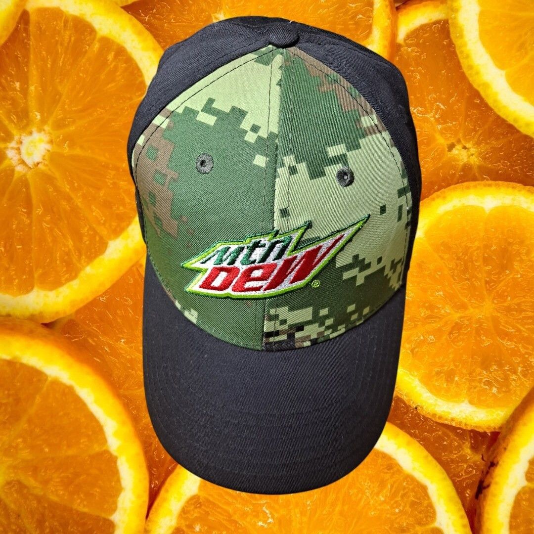Mountain Dew Mountain Dew Hat Camo Black Adjustable Baseball Cap Logo Size ONE SIZE - 1 Thumbnail