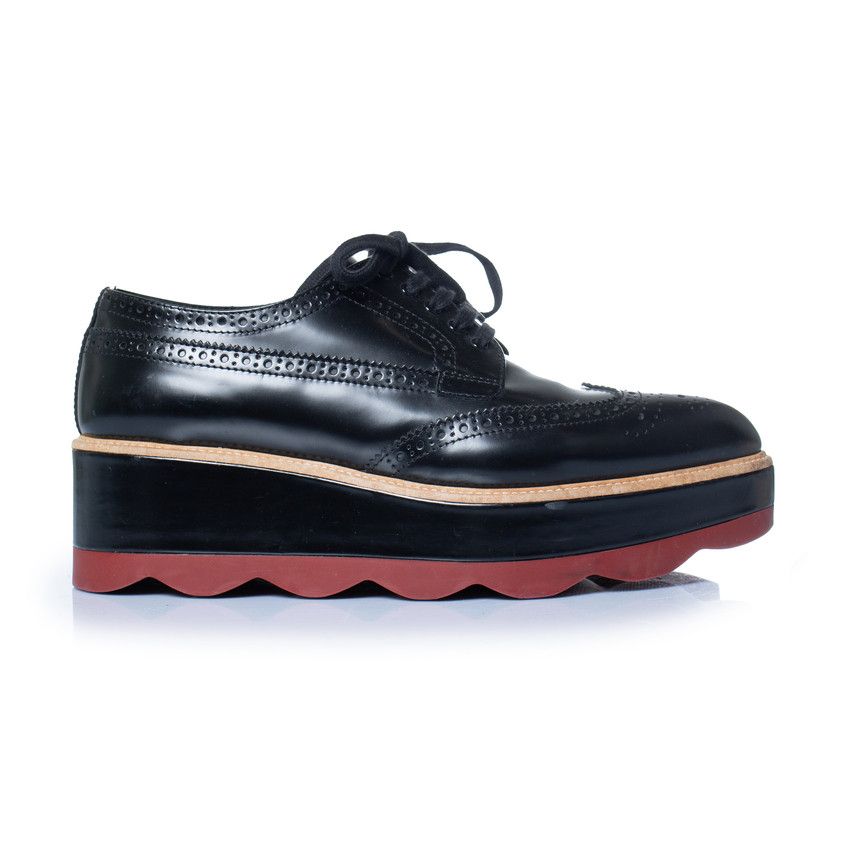 Prada Prada, shiny leather broque platform sneakers Size US 10.5 / IT 40.5 - 5 Thumbnail