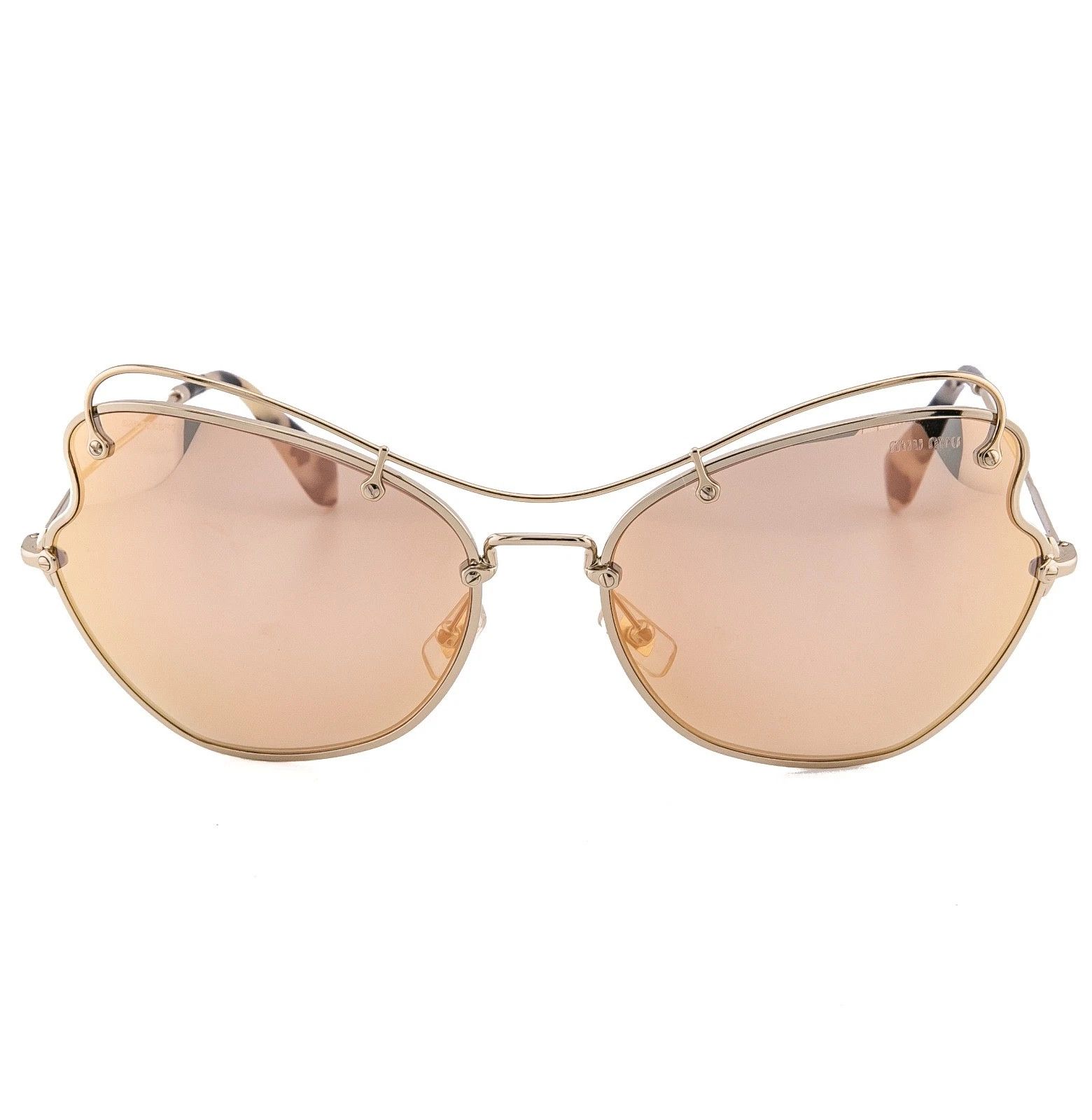 Miu Miu MIU MIU MU56RS SCENIQUE 56R Gold Mirrored Fashion Sunglass Size ONE SIZE - 3 Thumbnail