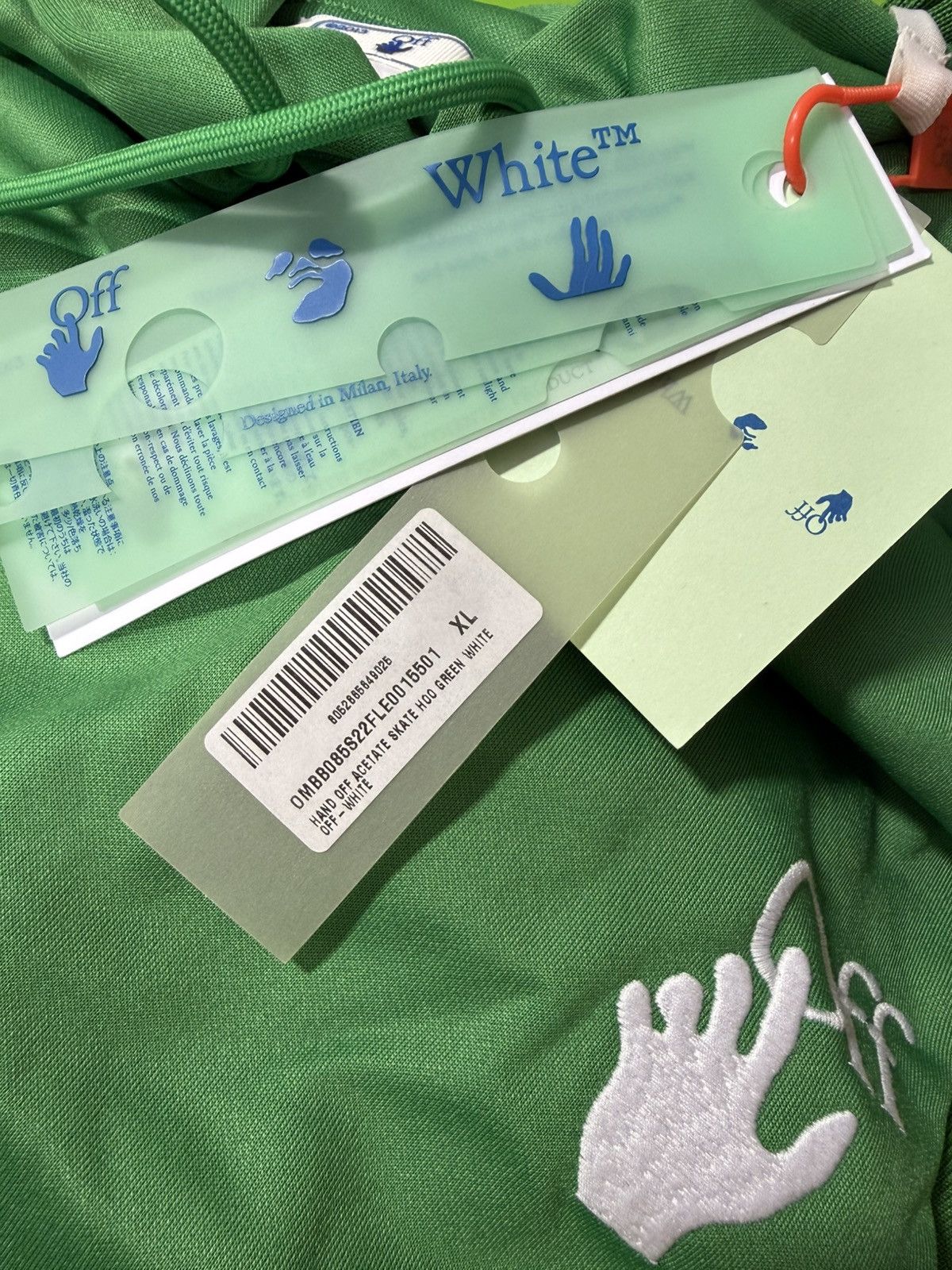 Off-White Off-White Hand Logo Hoodie Green Size US XL / EU 56 / 4 - 7 Thumbnail