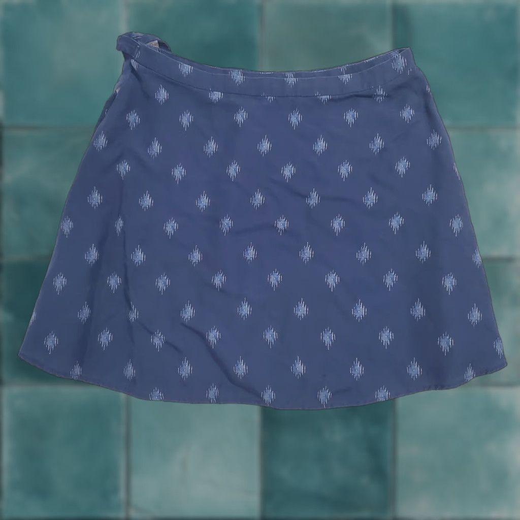 Toad&Co Toad&Co Skirt Women M Blue Print Hillrose True Wrap Tencel Mini Outdoor Beach Size 32" / US 10 / IT 46 - 1 Thumbnail