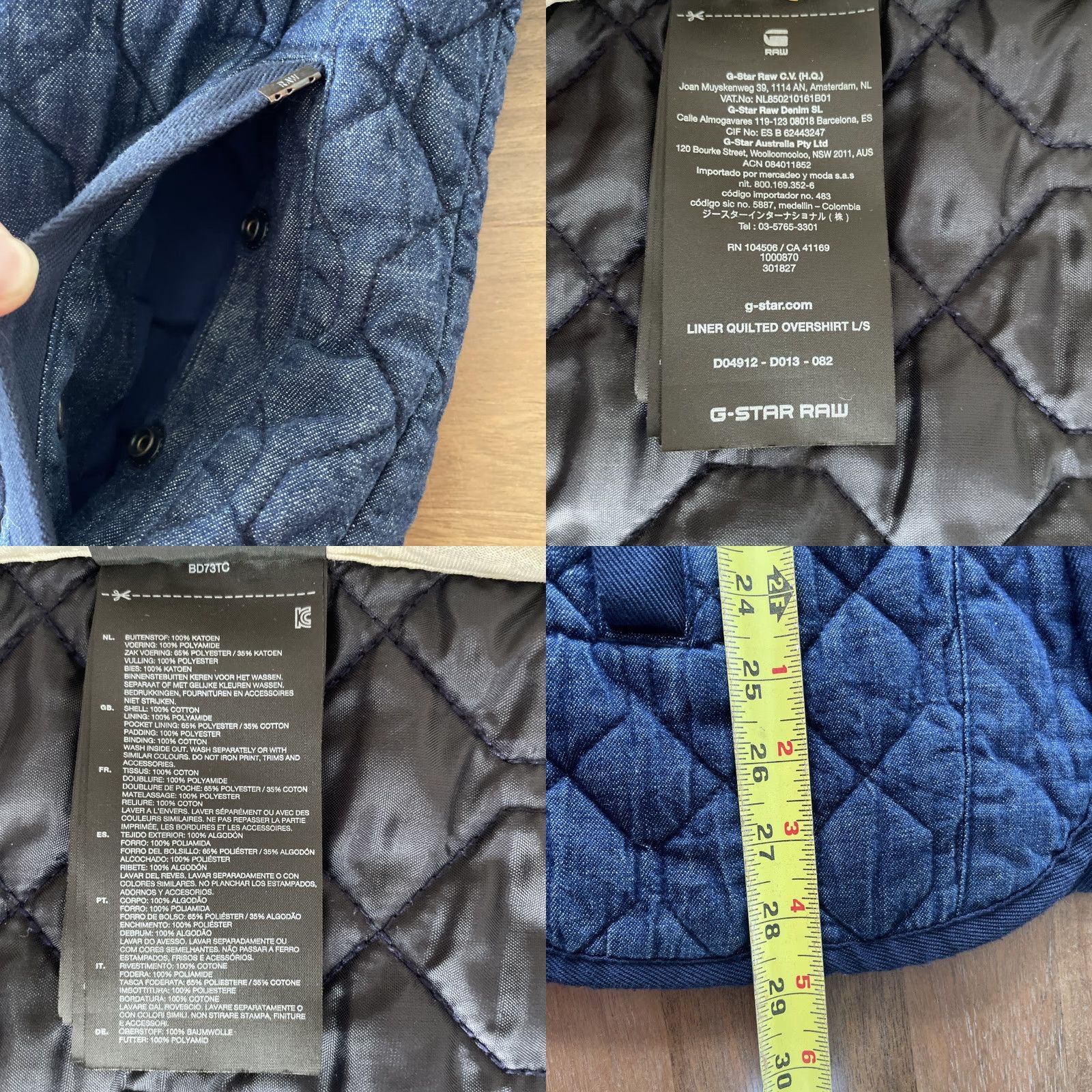 G-Star G Star Raw Liner Quilted Overshirt Jacket Womens XS Button Front Outdoor Coat Jacket/Coat, Blue, Quilted, Padded, Softshell, Regular, XS, Women Size XS / US 0-2 / IT 36-38 - 8 Thumbnail