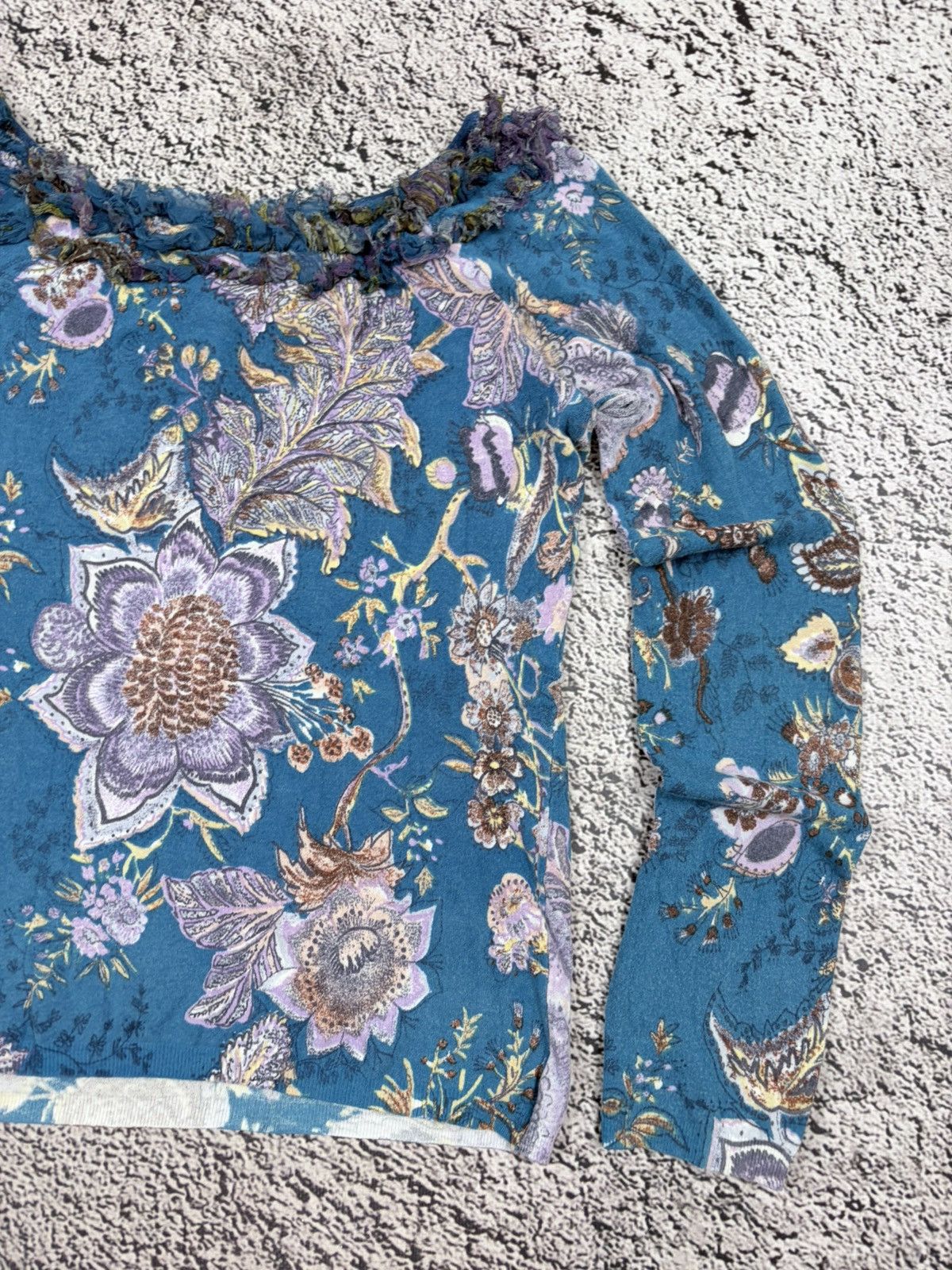 Blumarine Vintage Blumarine Y2K Floral Ruffle Wool Knit Top Size XL / US 12-14 / IT 48-50 - 13 Thumbnail