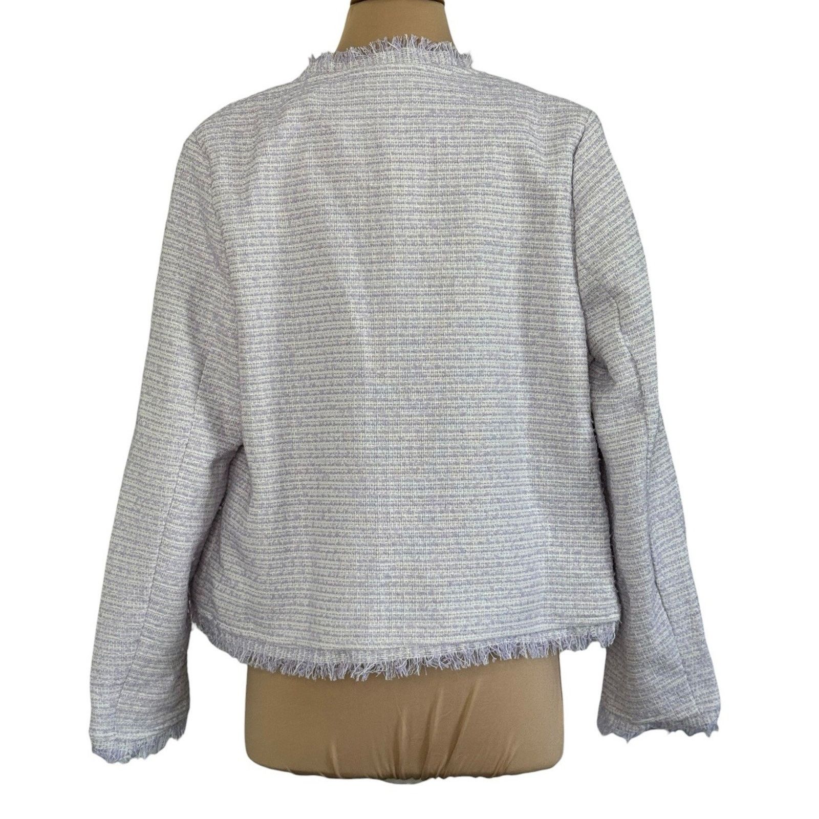 Other BBGD Lavender Tweed Fringe Designer Blazer Jacket Button L Size L / US 10 / IT 46 - 7 Thumbnail