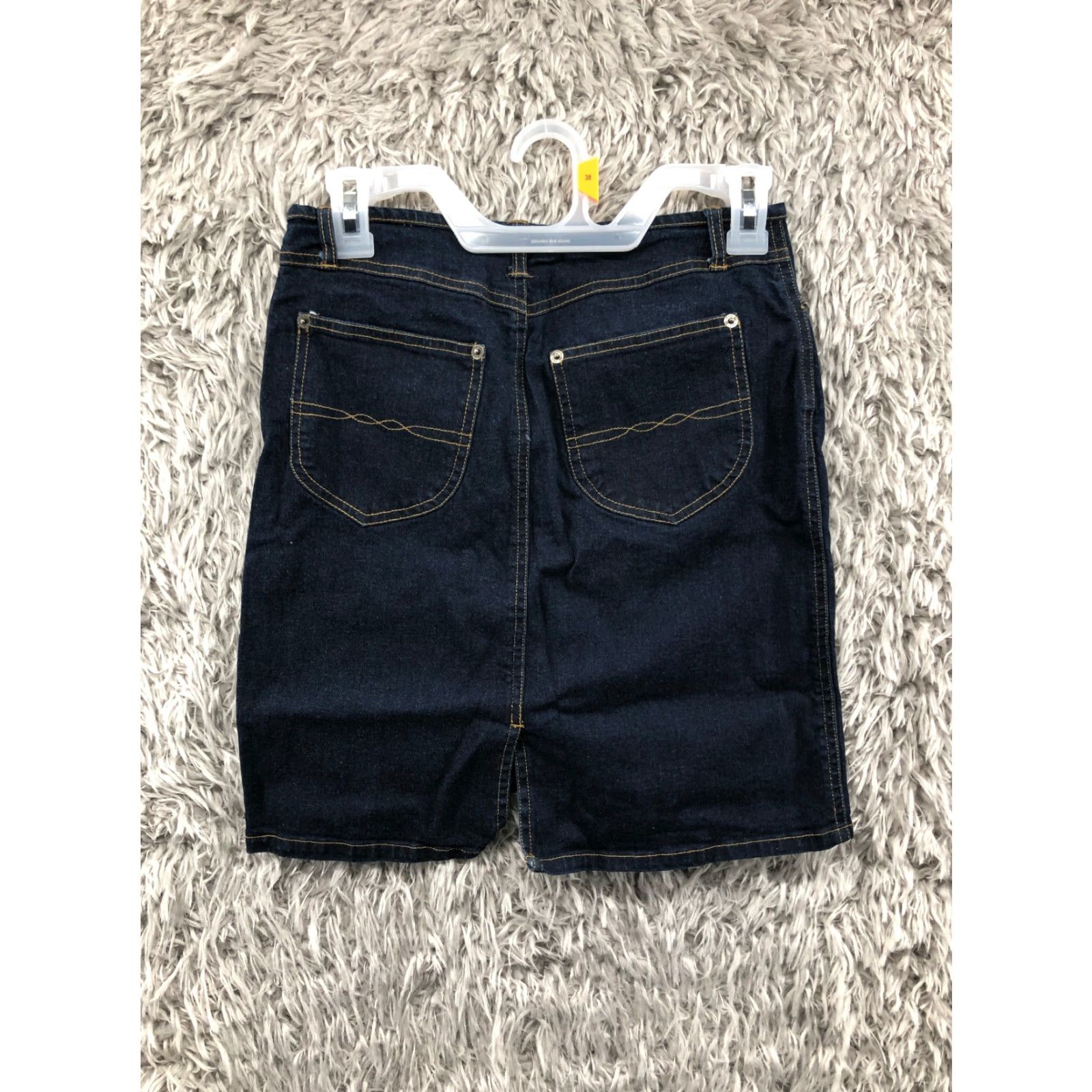 Vintage SO Jeans Blue Denim Mini Skirt Knee Length Juniors Size 5 Women's Skirt Regular Fit Cotton Fabric Denim Size 27" / US 4 / IT 40 - 4 Thumbnail