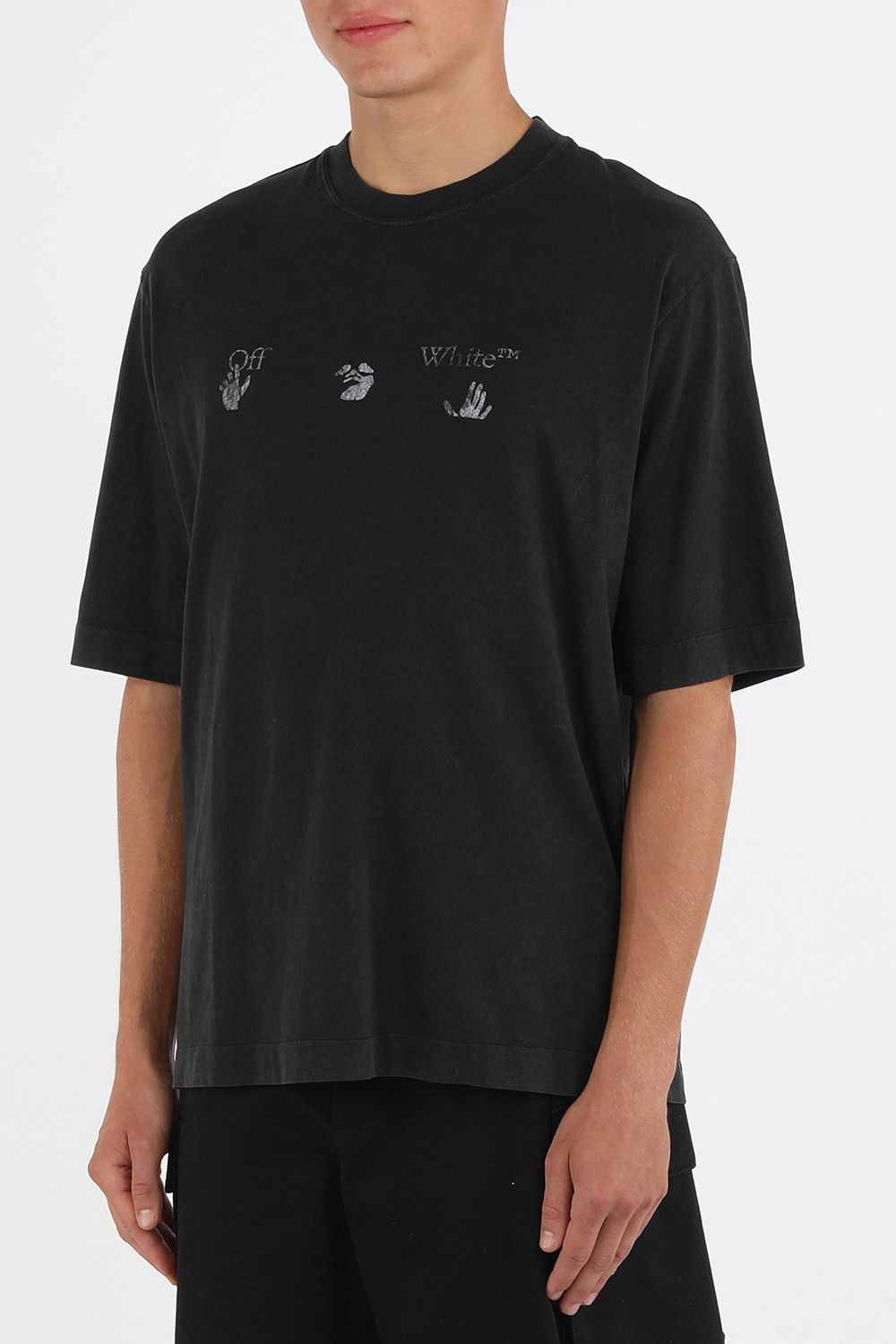 Off-White Washed Black Vintage Logo Oversized Skate T-Shirt Size US XXL / EU 58 / 5 - 2 Thumbnail