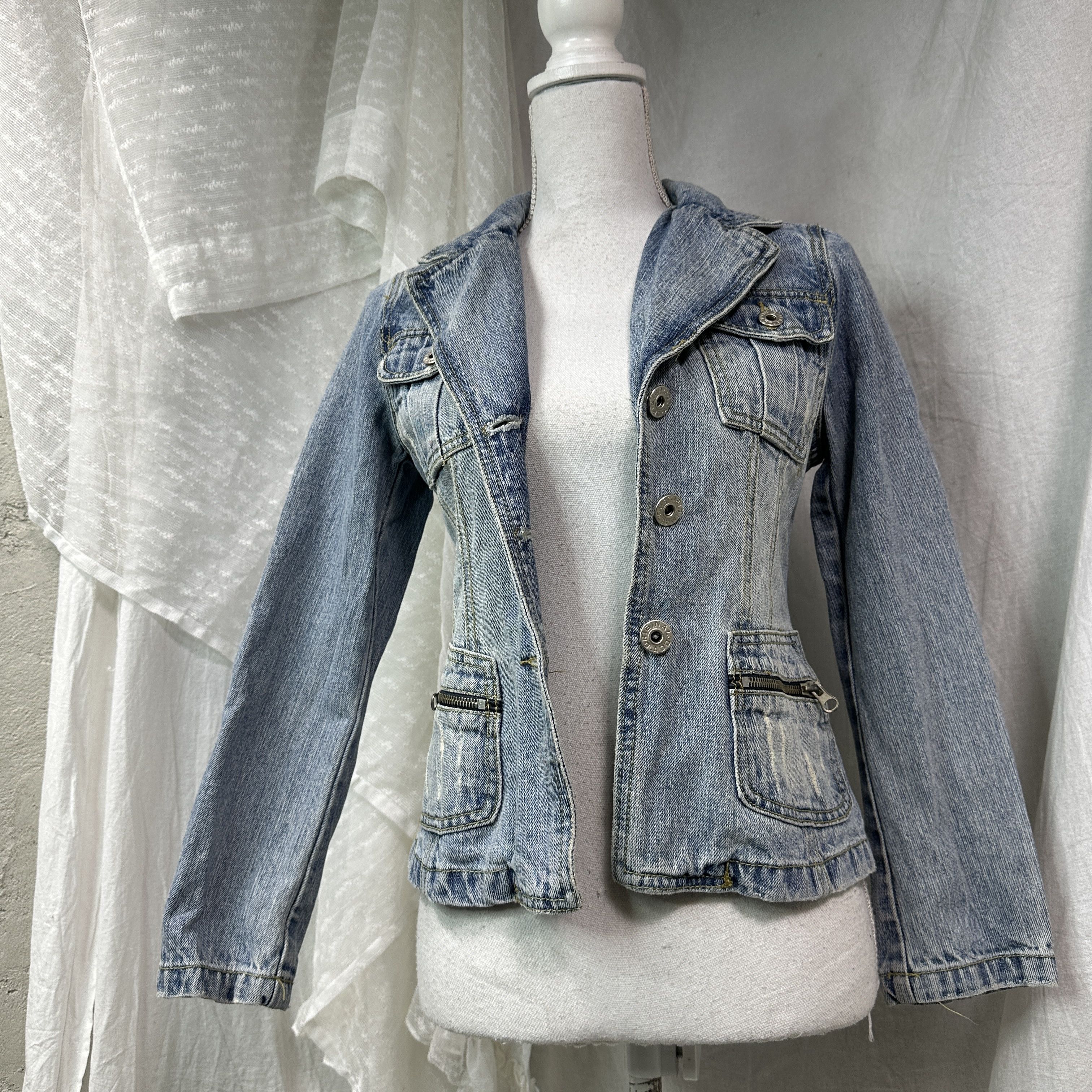 Vintage Vintage Denim Streetwear Fitted Jeans Jacket Y2K Size S / US 4 / IT 40 - 5 Thumbnail