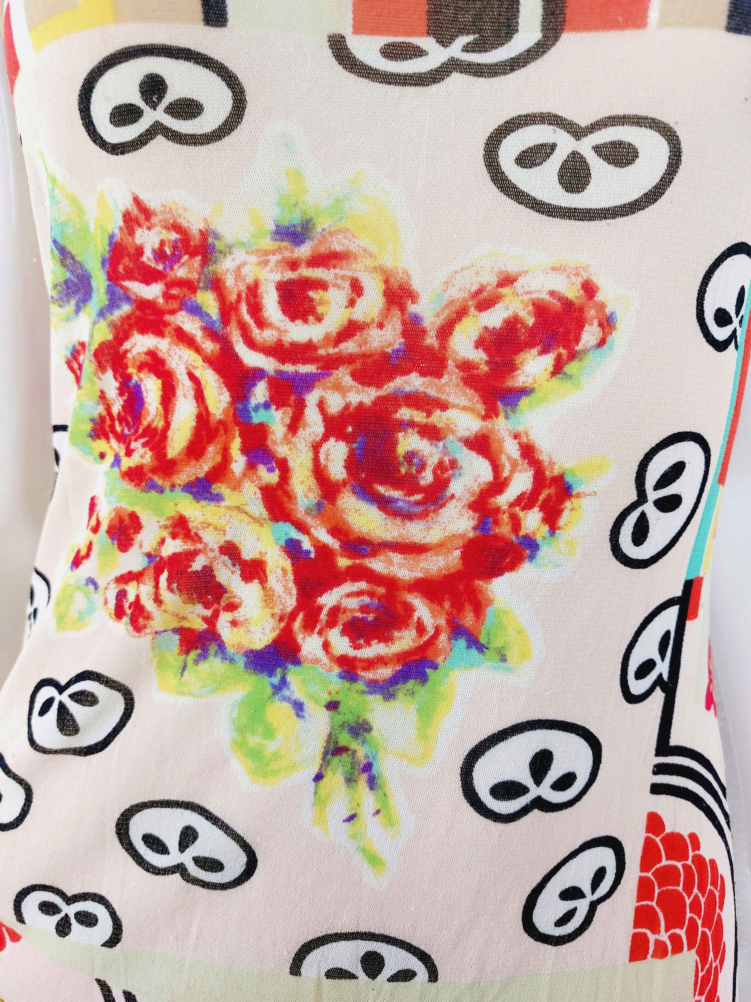 Kenzo Kenzo Rose Floral Fan Geisha Mesh Transparent Maxi Dress Size M / US 6-8 / IT 42-44 - 7 Thumbnail