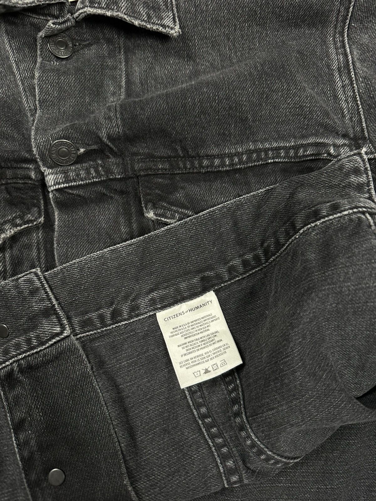 Citizens Of Humanity Citizens of Humanity LA Washed Black Denim Trucker Jacket Size US S / EU 44-46 / 1 - 9 Thumbnail