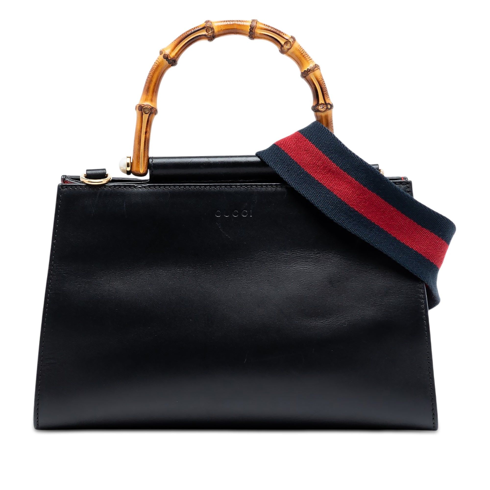 Gucci Small Leather Bamboo Nymphaea Web Satchel Size ONE SIZE - 1 Thumbnail