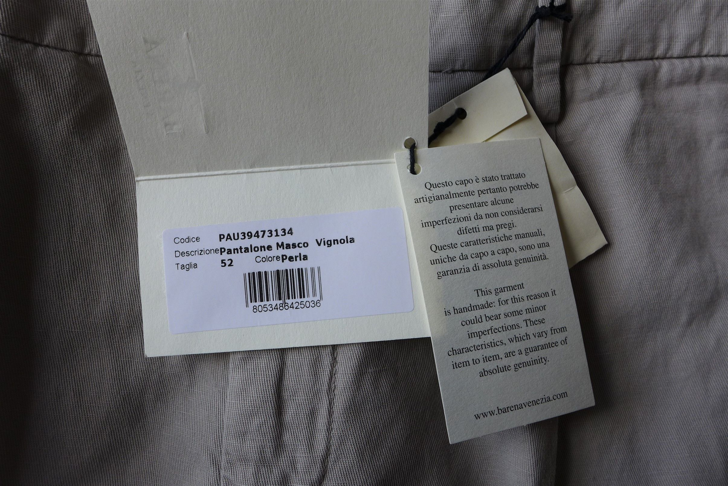 Barena Barena Masco Vignola Trousers - Perla Cotton-Linen Size US 34 / EU 50 - 12 Thumbnail