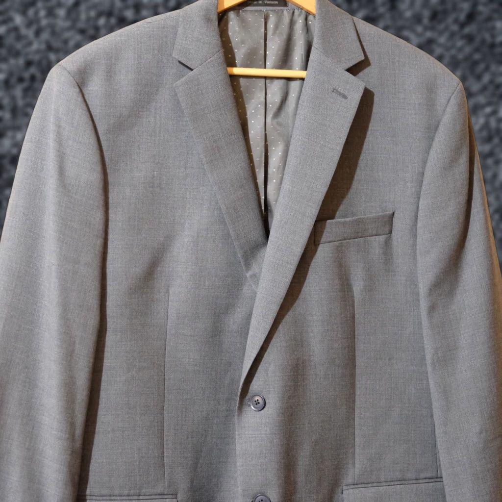 Vintage Collection by Michael Strahan Blazer Wool Blend Grey Size 46L / 46 L Men Single-Breasted Two-Button Jacket Blazer Suit Coat Size 46R - 1 Thumbnail