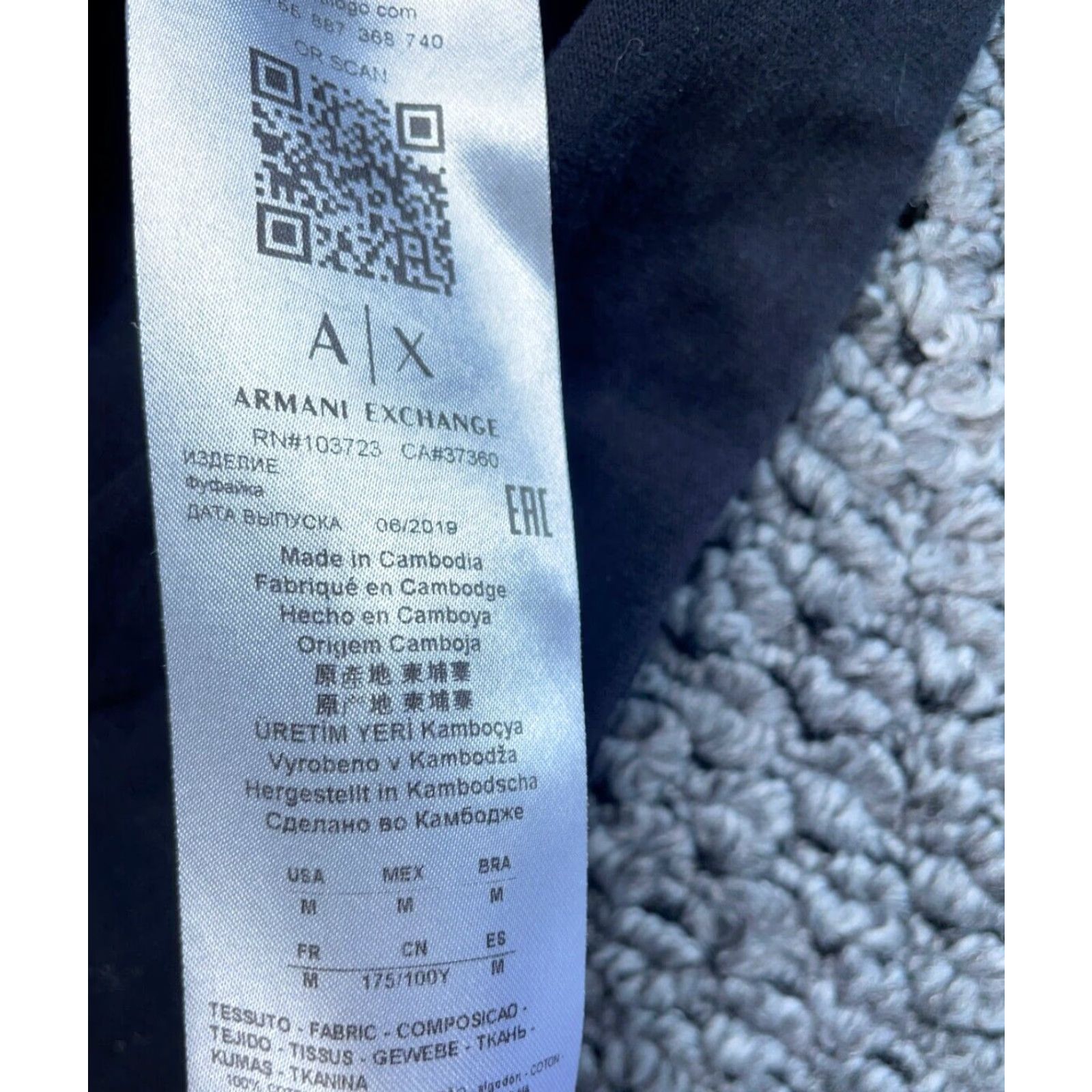 Armani Exchange Armani Exchange T-Shirt Adult Medium Black Cotton Logo Print Graphic Mens Size US M / EU 48-50 / 2 - 5 Thumbnail