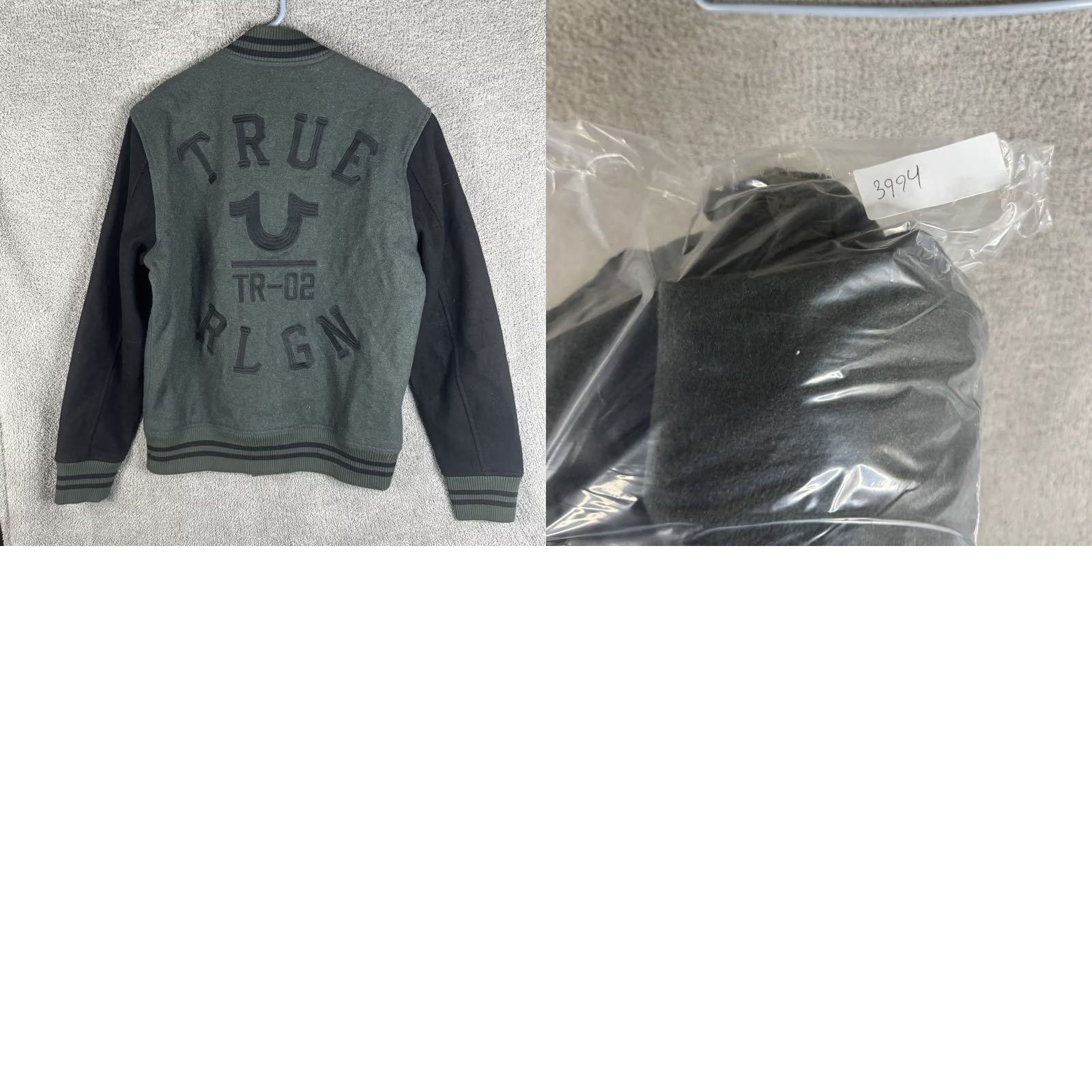 True Religion True Religion Jacket Mens Small Green Wool Varsity Snap Front Back Logo Graphic Size US S / EU 44-46 / 1 - 9 Thumbnail