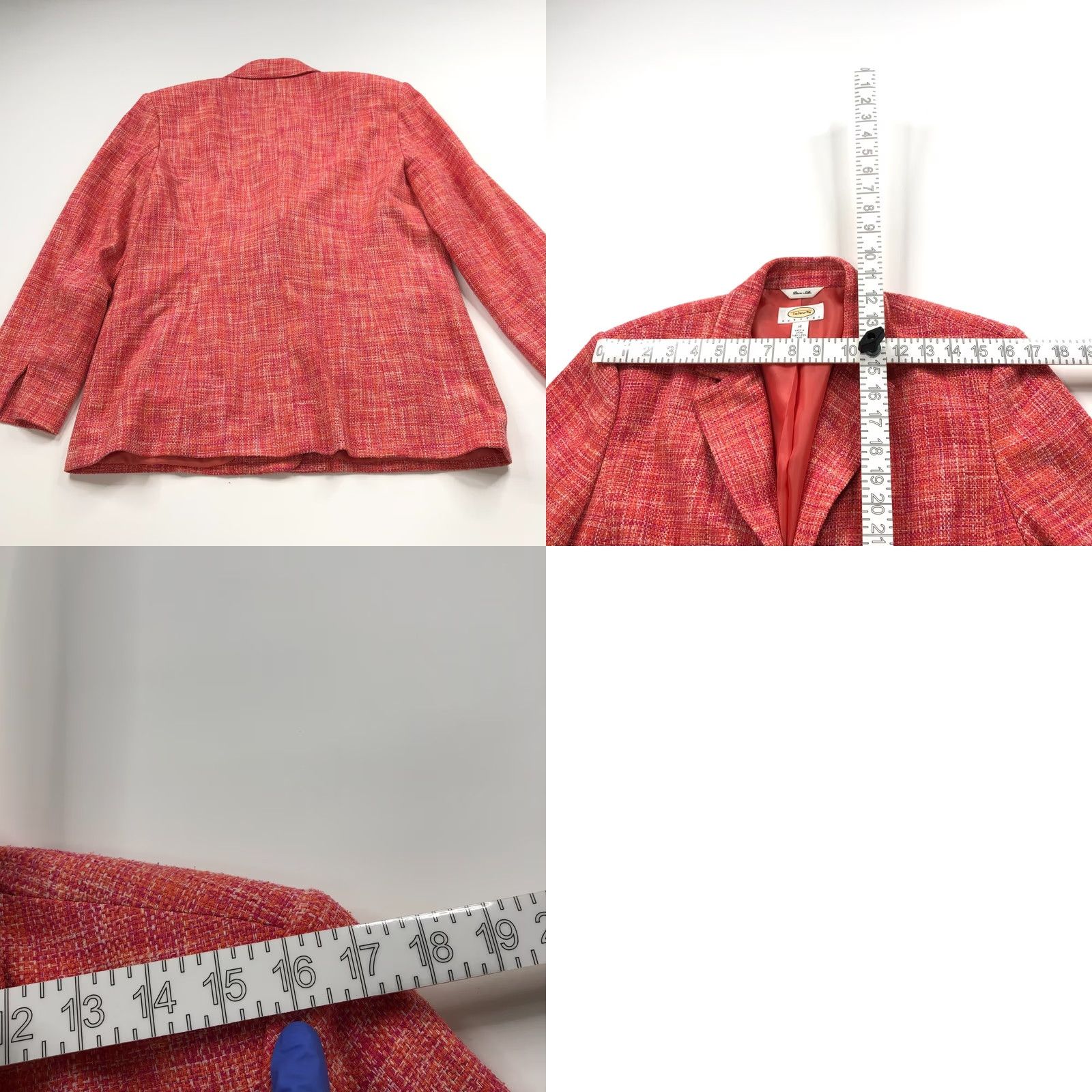 Talbots Talbots Blazer Shirt Womens 12 100% Silk Tweed Two Button Jacket Orange Pink Multicolor Autumn Spring Summer Winter Womens Size XL / US 12-14 / IT 48-50 - 9 Thumbnail