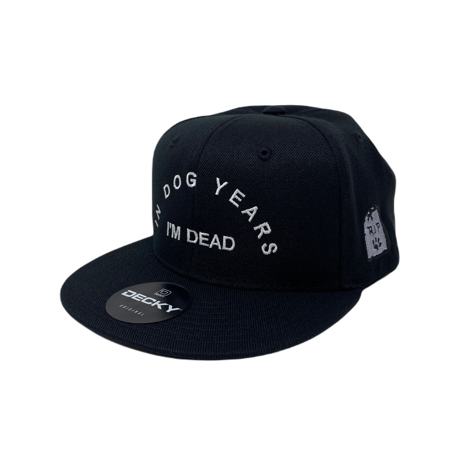 Other In Dog Years I’m Dead RIP Snapback Hat All Black Size ONE SIZE - 2 Thumbnail