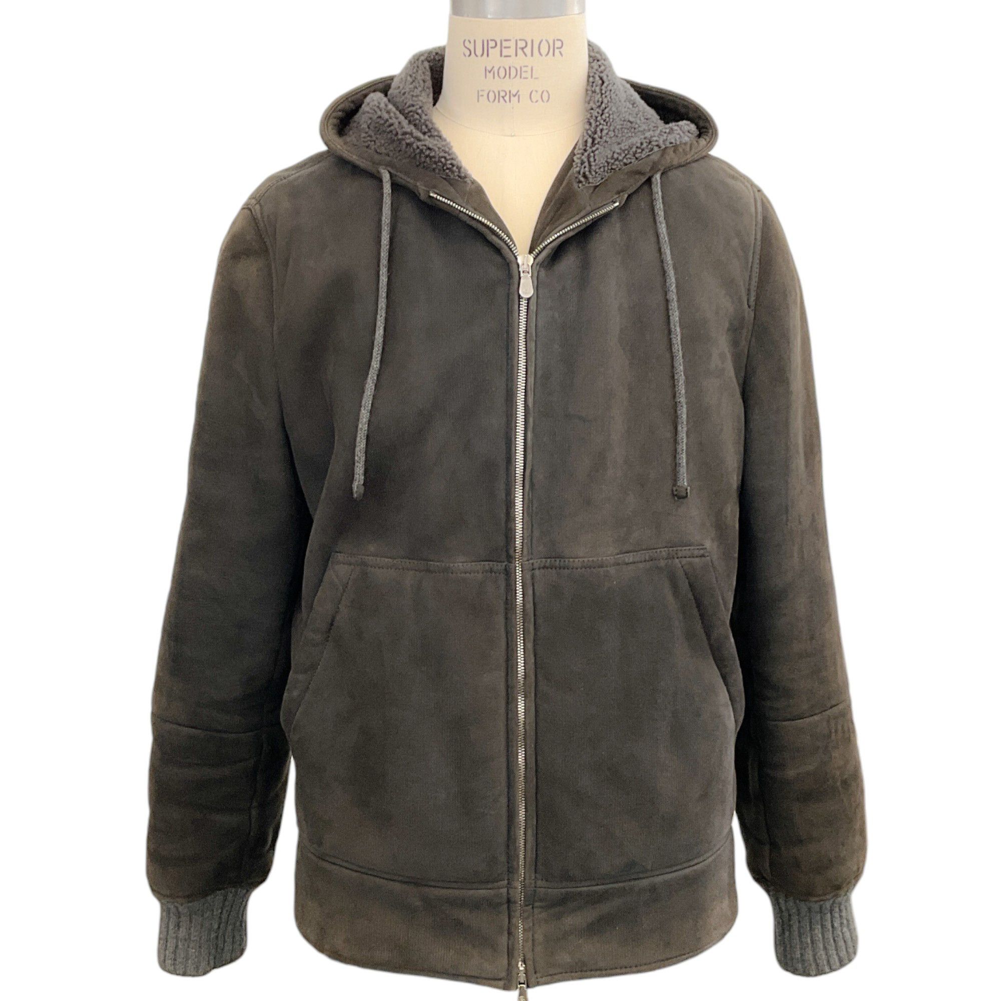 Brunello Cucinelli Brunello Cucinelli Men's Grey Shearling Jacket with Cashmere Size US M / EU 48-50 / 2 - 1 Thumbnail