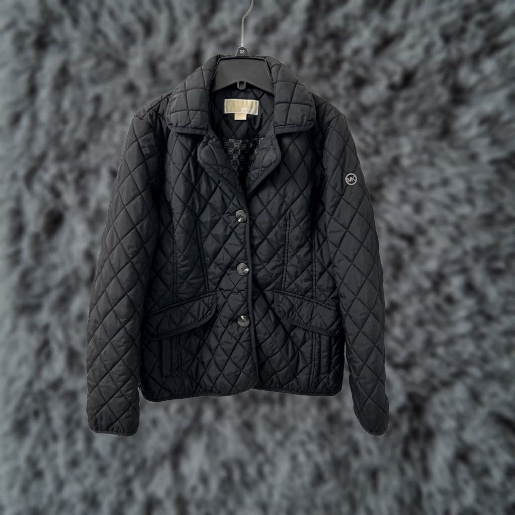 Michael Kors Michael Kors Quilted Jacket Womens M Black Coat Puffer Lined Pockets Monogram Size M / US 6-8 / IT 42-44 - 1 Thumbnail