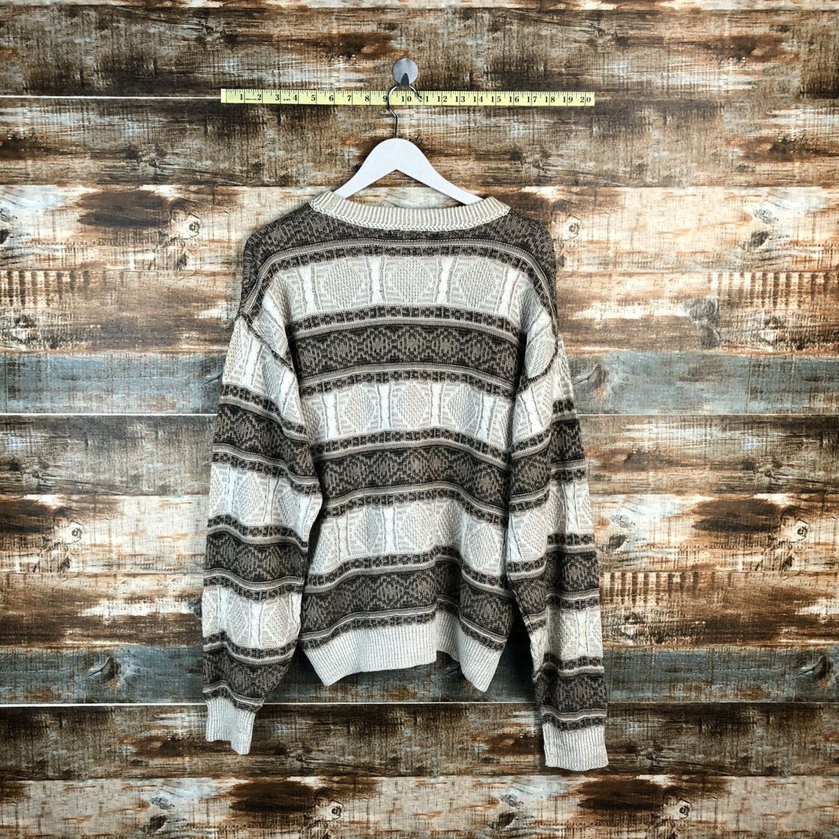 Homespun Knitwear DL Gard Robie Brown Stripe Knitwear #A1251 Size US L / EU 52-54 / 3 - 13 Thumbnail