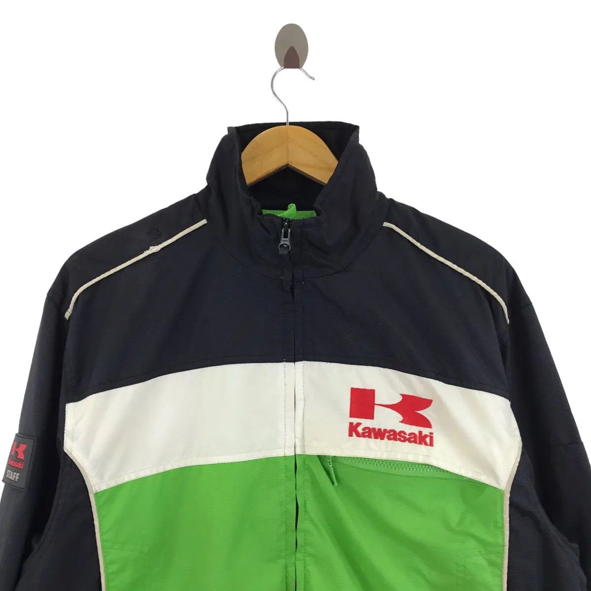 Vintage Vtg 90’ KAWASAKI JAPAN MOTORCYCLE Jacket Windbreaker Size US L / EU 52-54 / 3 - 3 Thumbnail