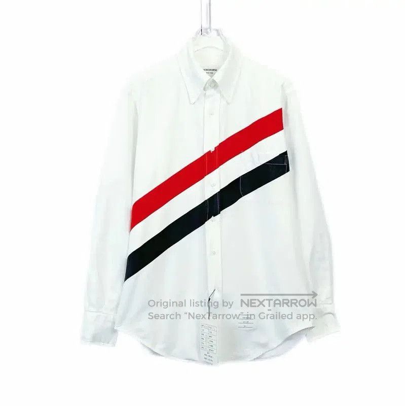 Thom Browne Long Sleeve White Cotton Shirt .
