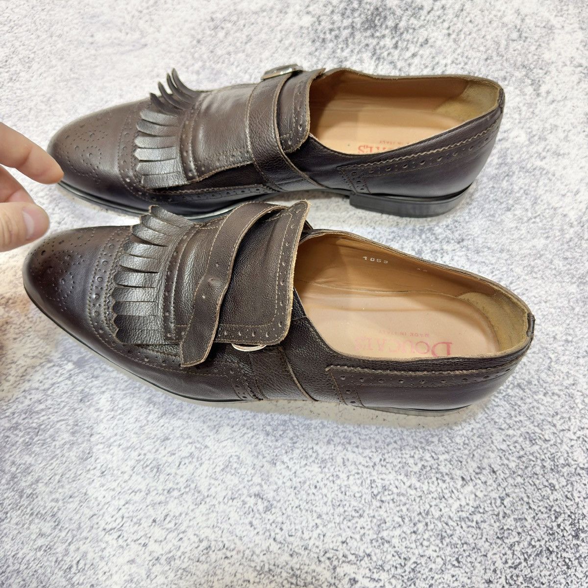 Doucal's × Handmade Doucal’s Italy Dark Brown Monk Shoes US9 UK8 EU42 27cm Size US 9 / EU 42 - 17 Thumbnail