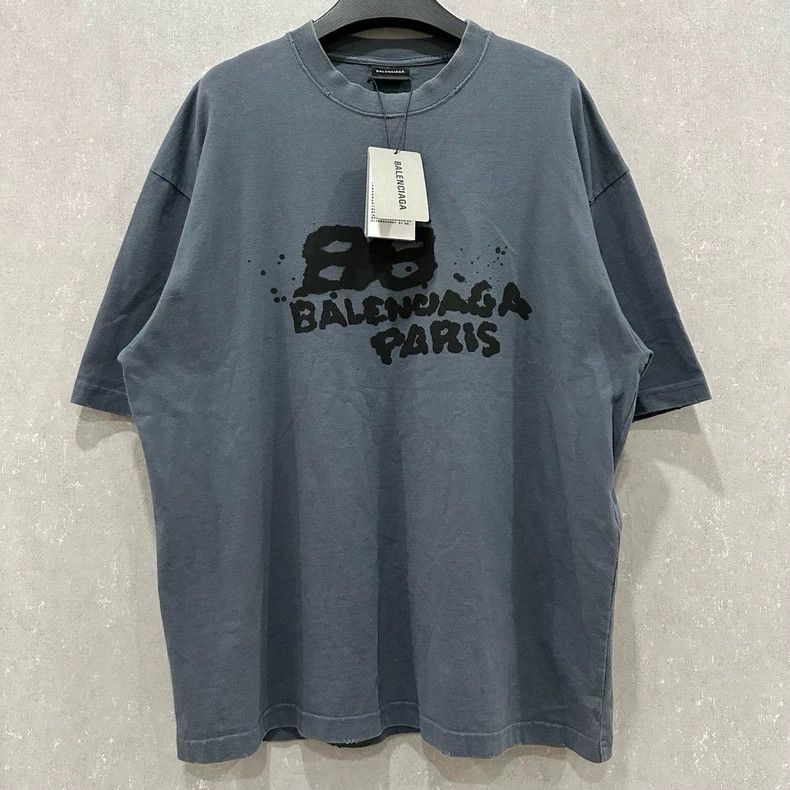 Balenciaga Balenciaga Double B graffiti splash-ink short sleeves Size US M / EU 48-50 / 2 - 1 Thumbnail