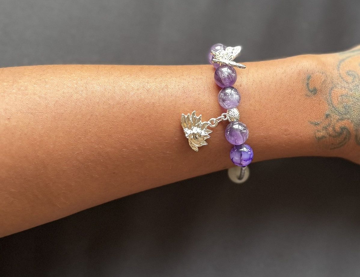 Handmade Amethyst Fox Bracelet Size ONE SIZE - 2 Thumbnail