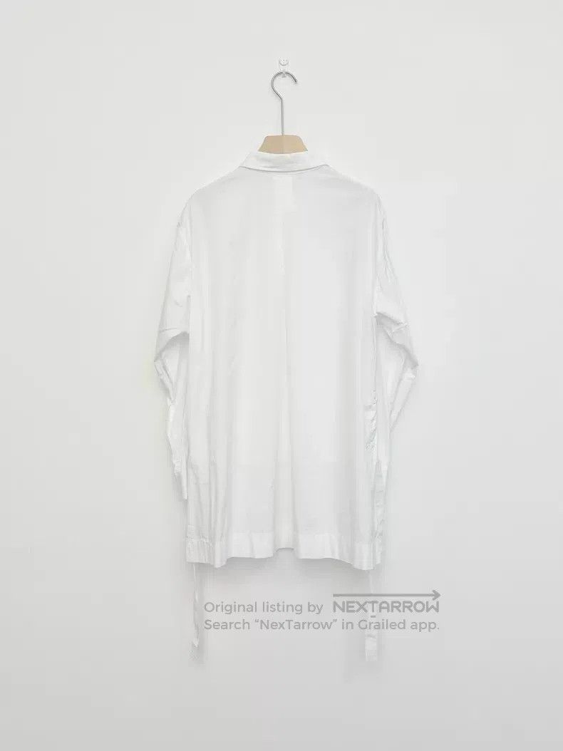 Yohji Yamamoto Yohji Yamamoto White shirred lace-up asymmetric silhouette Size US L / EU 52-54 / 3 - 2 Thumbnail