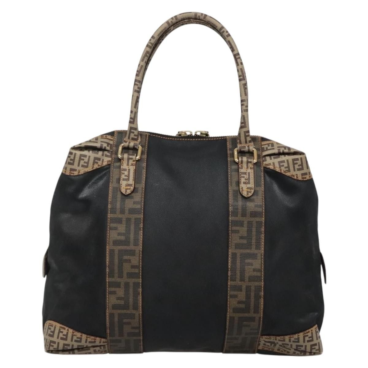 Fendi FENDI Zucchino Hand Bag Coated Canvas Pvc Black Gold Size ONE SIZE - 3 Thumbnail