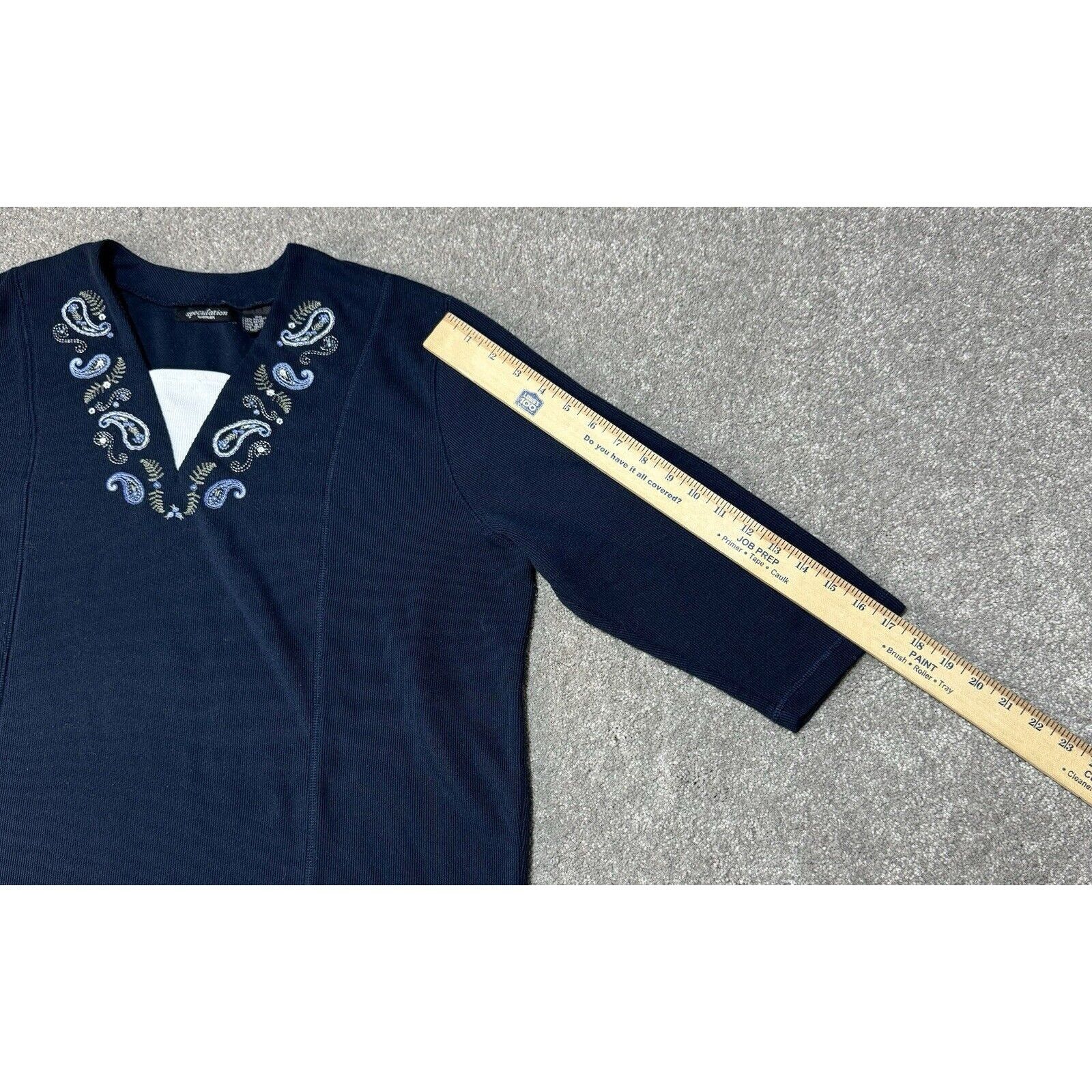 Other 90s Y2K Top Womens Plus Size 2X Ribbed Embroidered Paisley Size XXL / US 16-18 / IT 52-54 - 5 Thumbnail