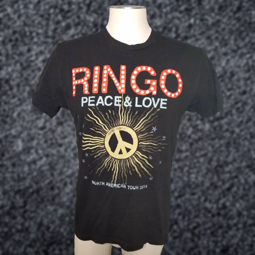 Next Level RINGO North American Tour 2014 Peace & Love Black T-Shirt Mens M Short Sleeve Size US M / EU 48-50 / 2 - 1 Thumbnail