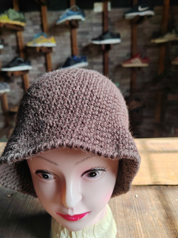 Japanese Brand Vintage Crochet Knitted handmade Bucket Hat Size ONE SIZE - 3 Thumbnail