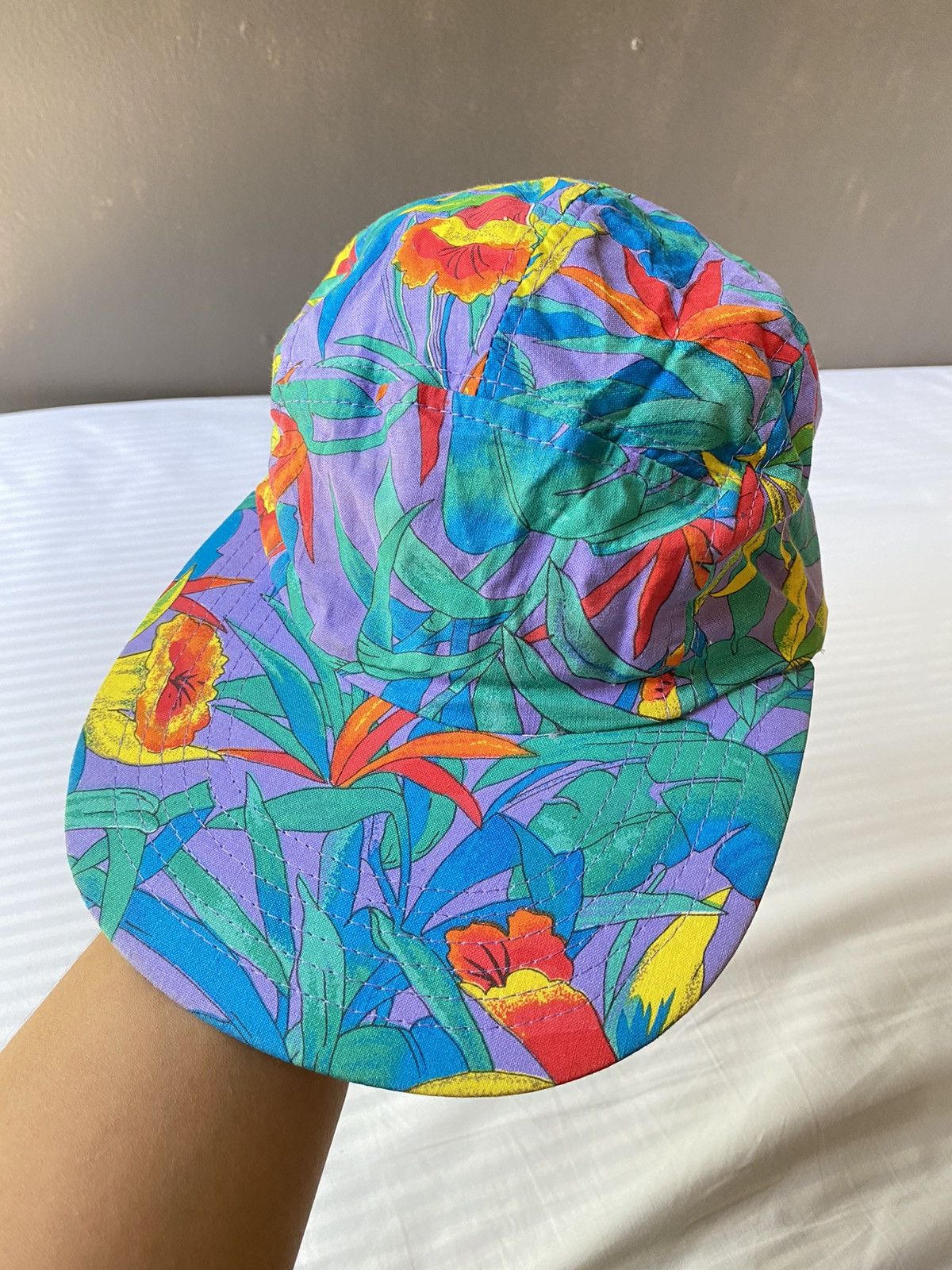 Flowers printed 5 panel cap