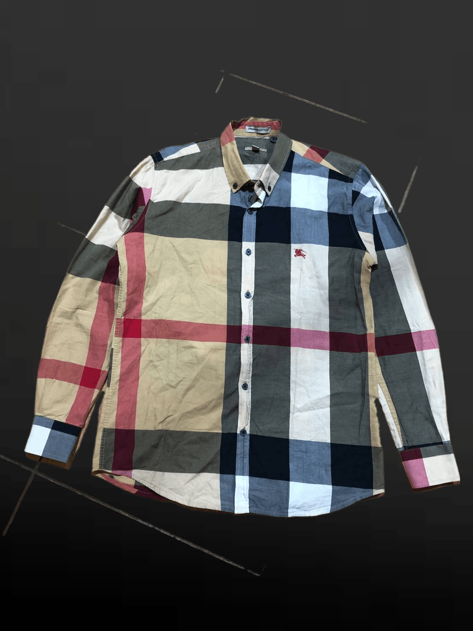 Burberry Burberry Beige Tartan Check Cotton Button Front Shirt Size US M / EU 48-50 / 2 - 1 Thumbnail
